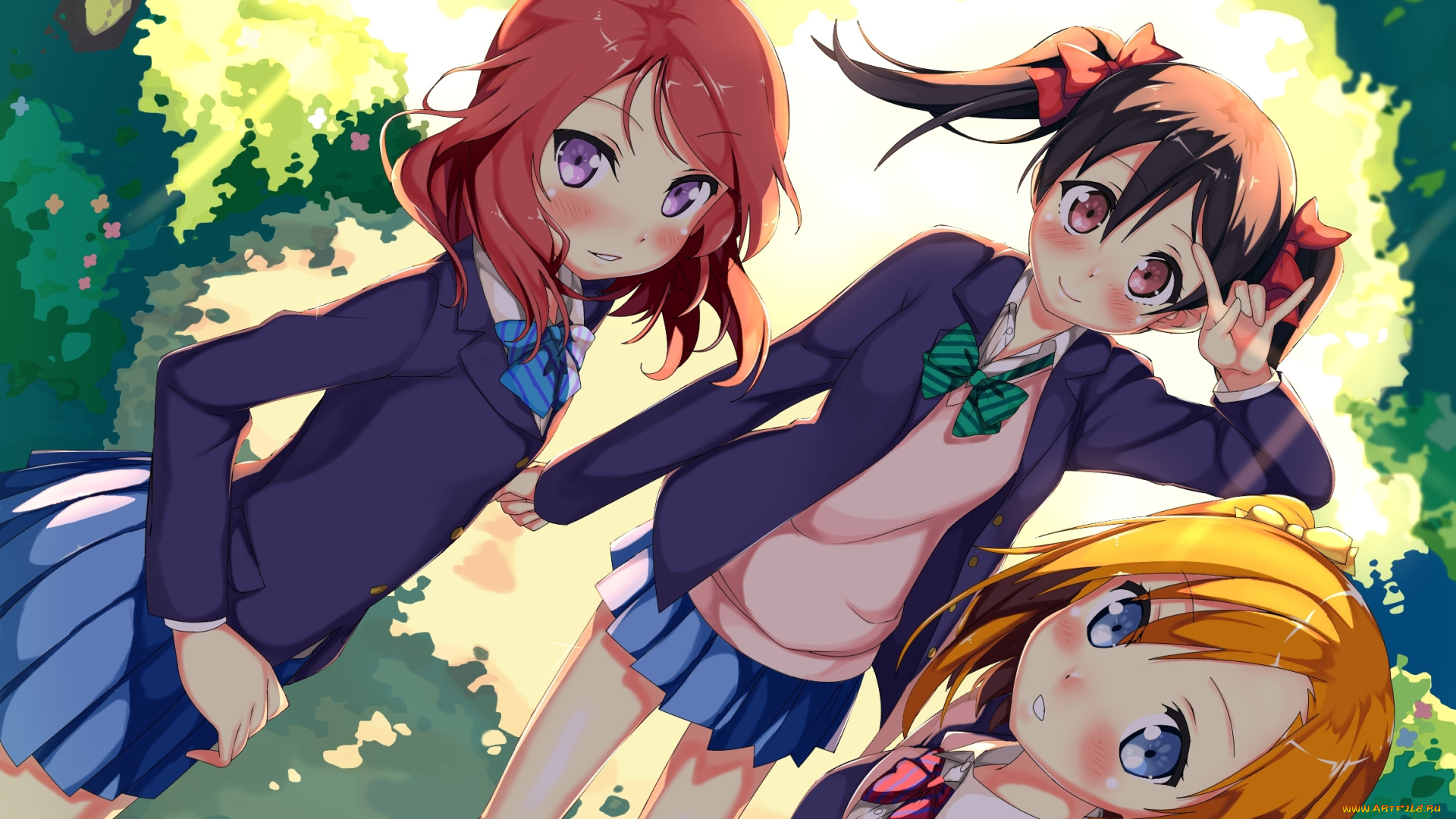 аниме, love, live, , school, idol, project, nishikino, maki, purplrpouni, kousaka, honoka, love, live, school, idol, project, природа, девочки, kawai, yazawa, nico, арт