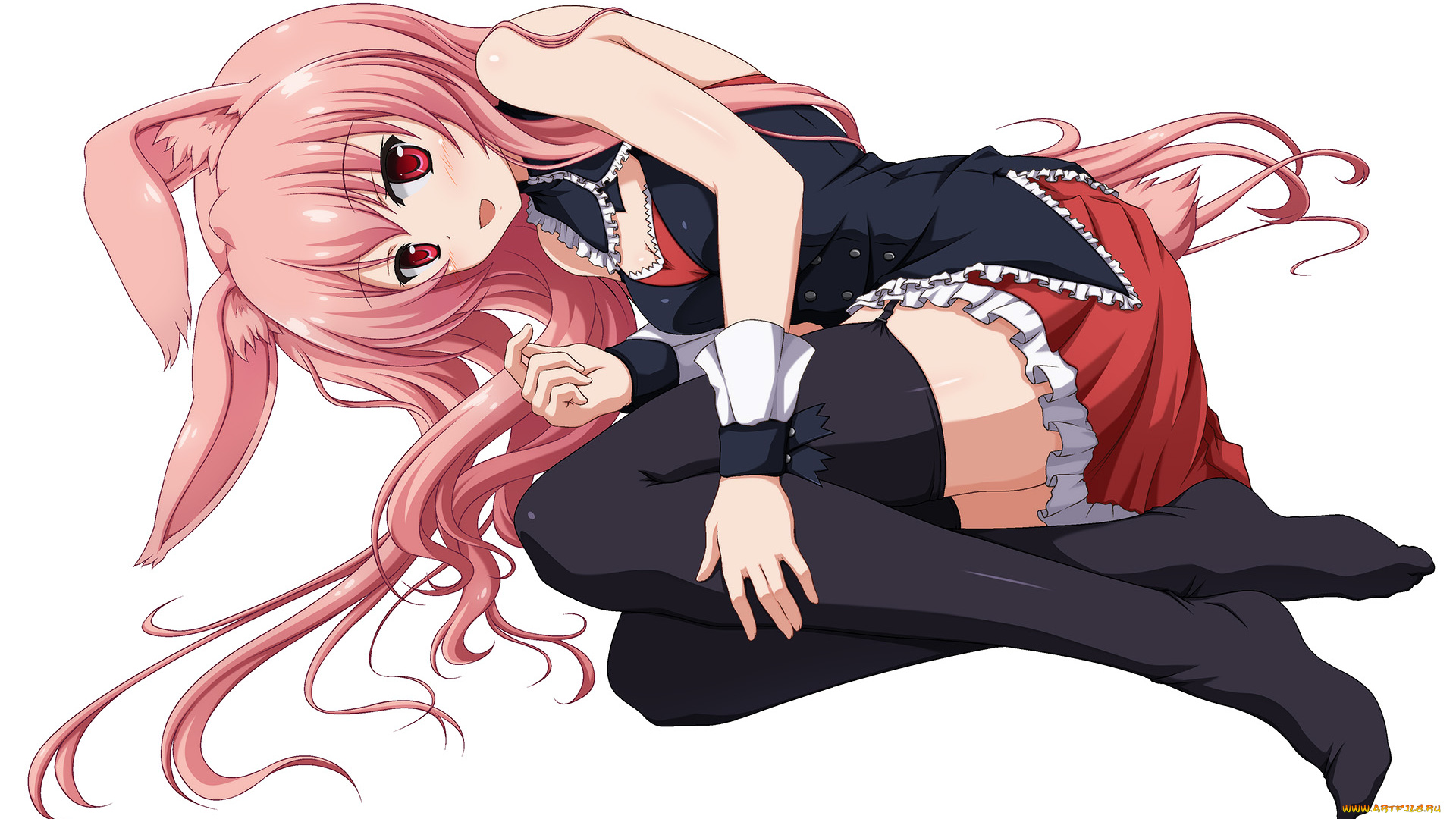 аниме, mondaiji, фон, взгляд, девушка