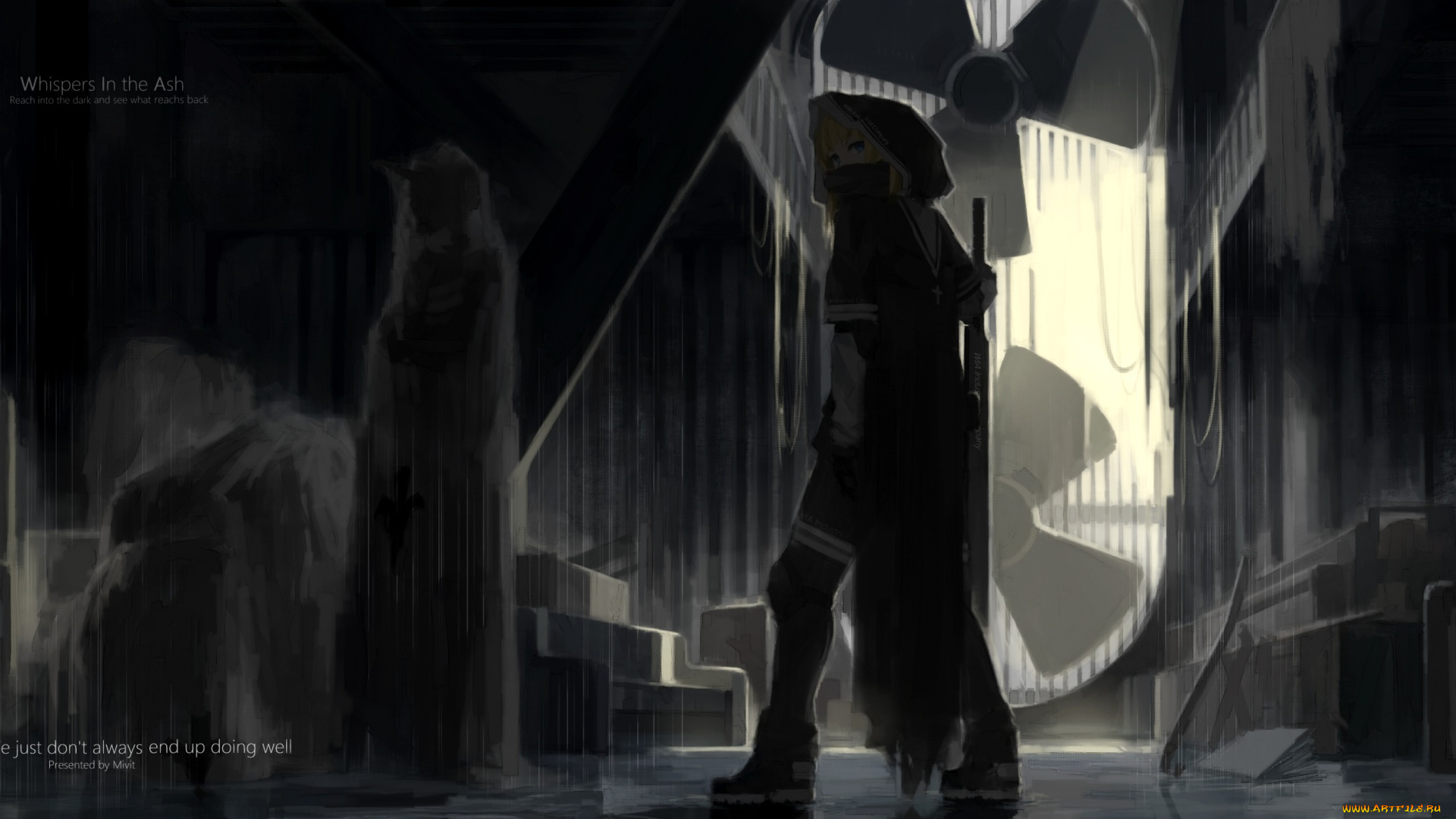 аниме, pixiv, fantasia, девушка, mivit, арт, pixiv, fantasia, силуэт