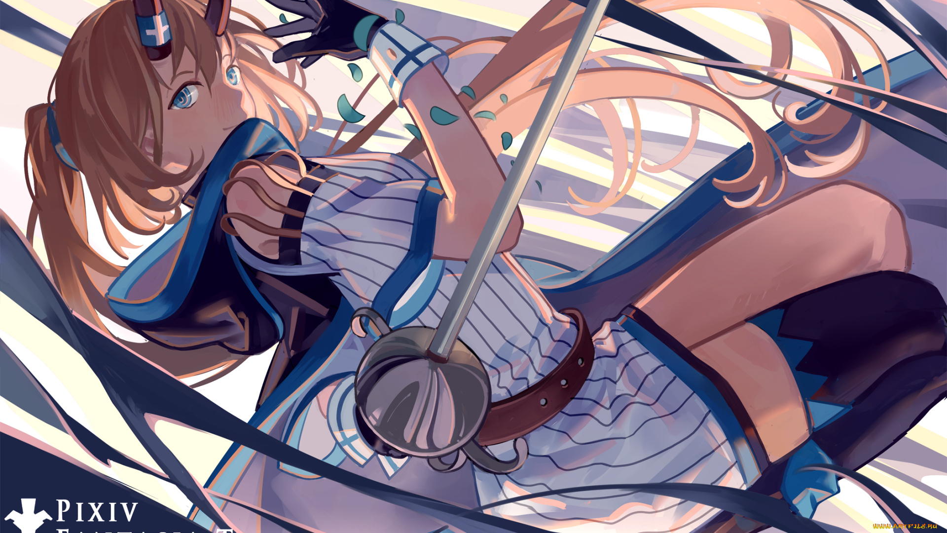 аниме, pixiv, fantasia, взгляд, рога, девушка, zicai, tang, арт, pixiv, fantasia