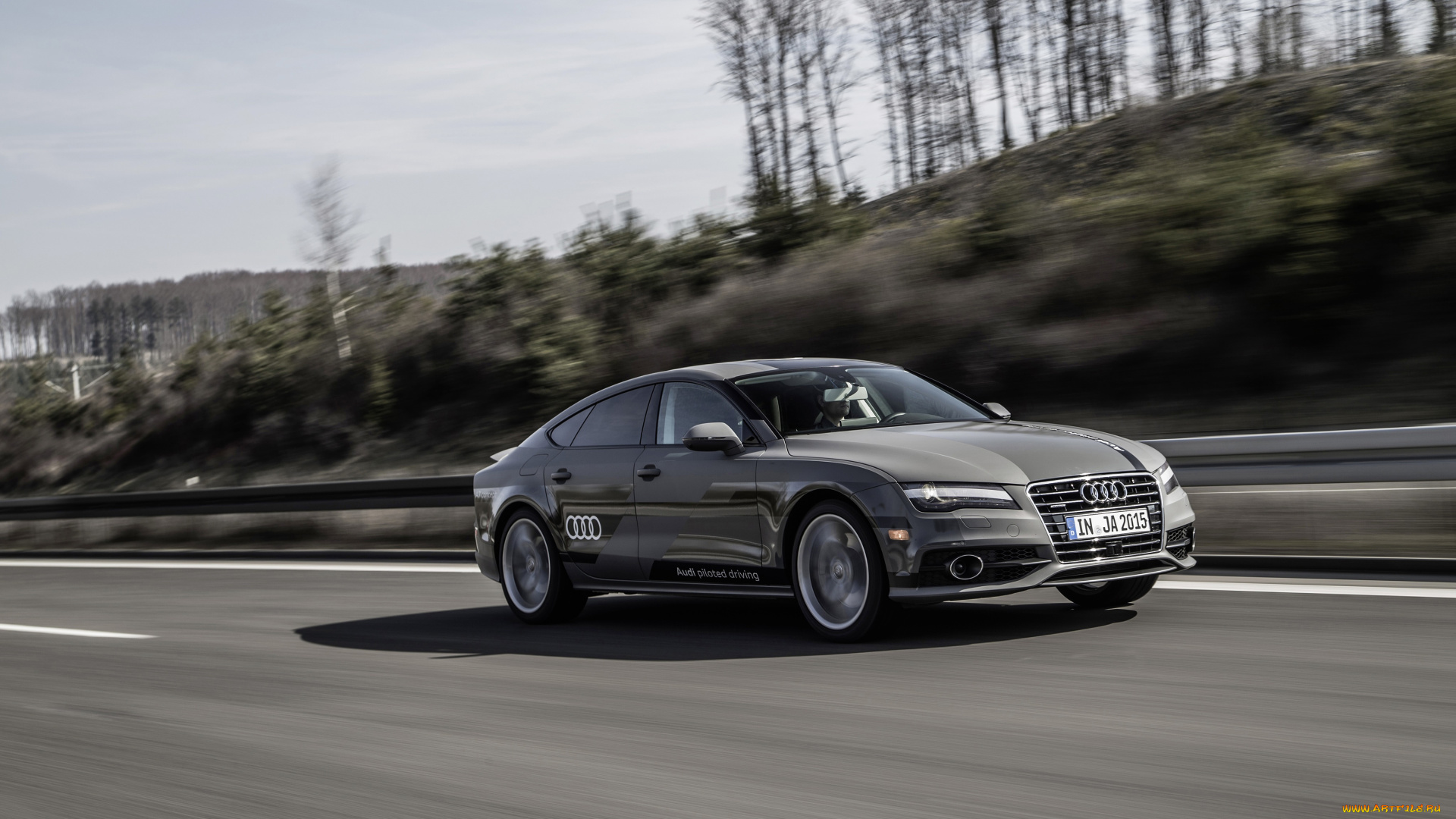 автомобили, audi, 2015г, concept, piloted, driving, a7, sportback, темный