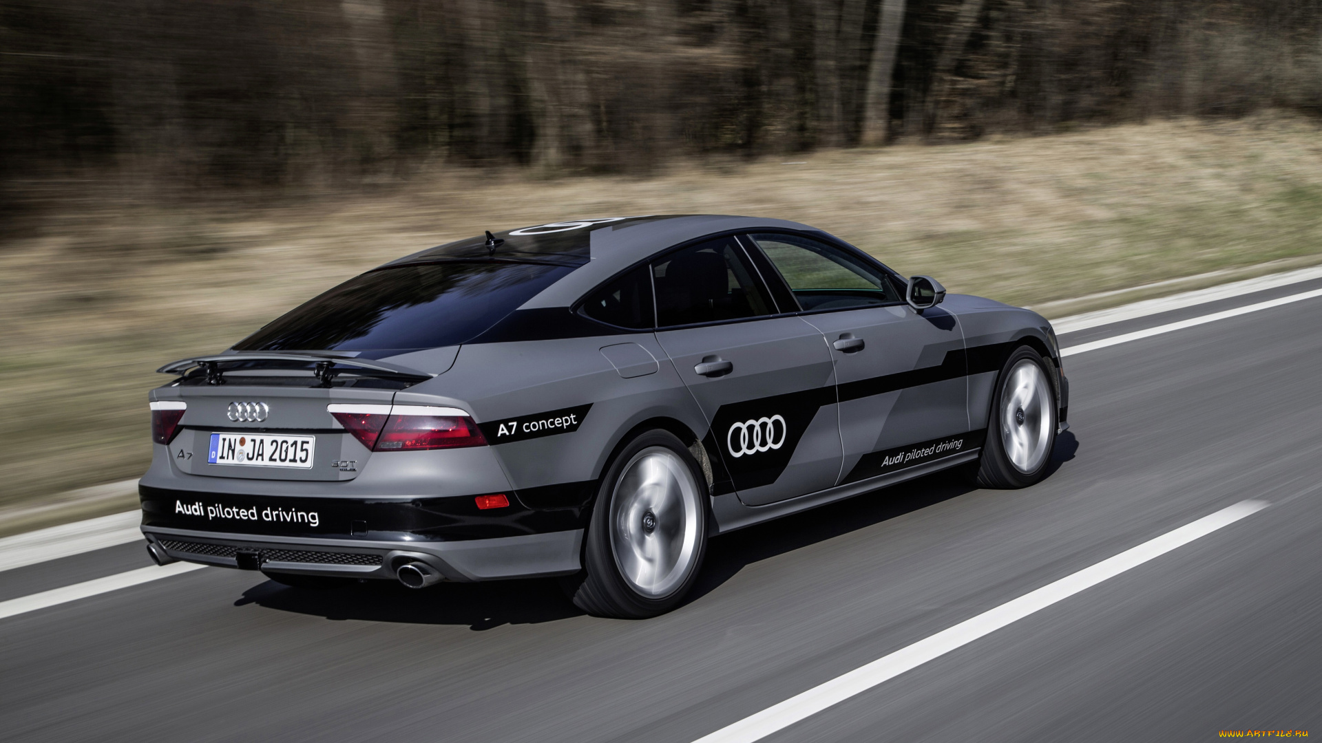 автомобили, audi, темный, 2015г, concept, driving, sportback, piloted, a7