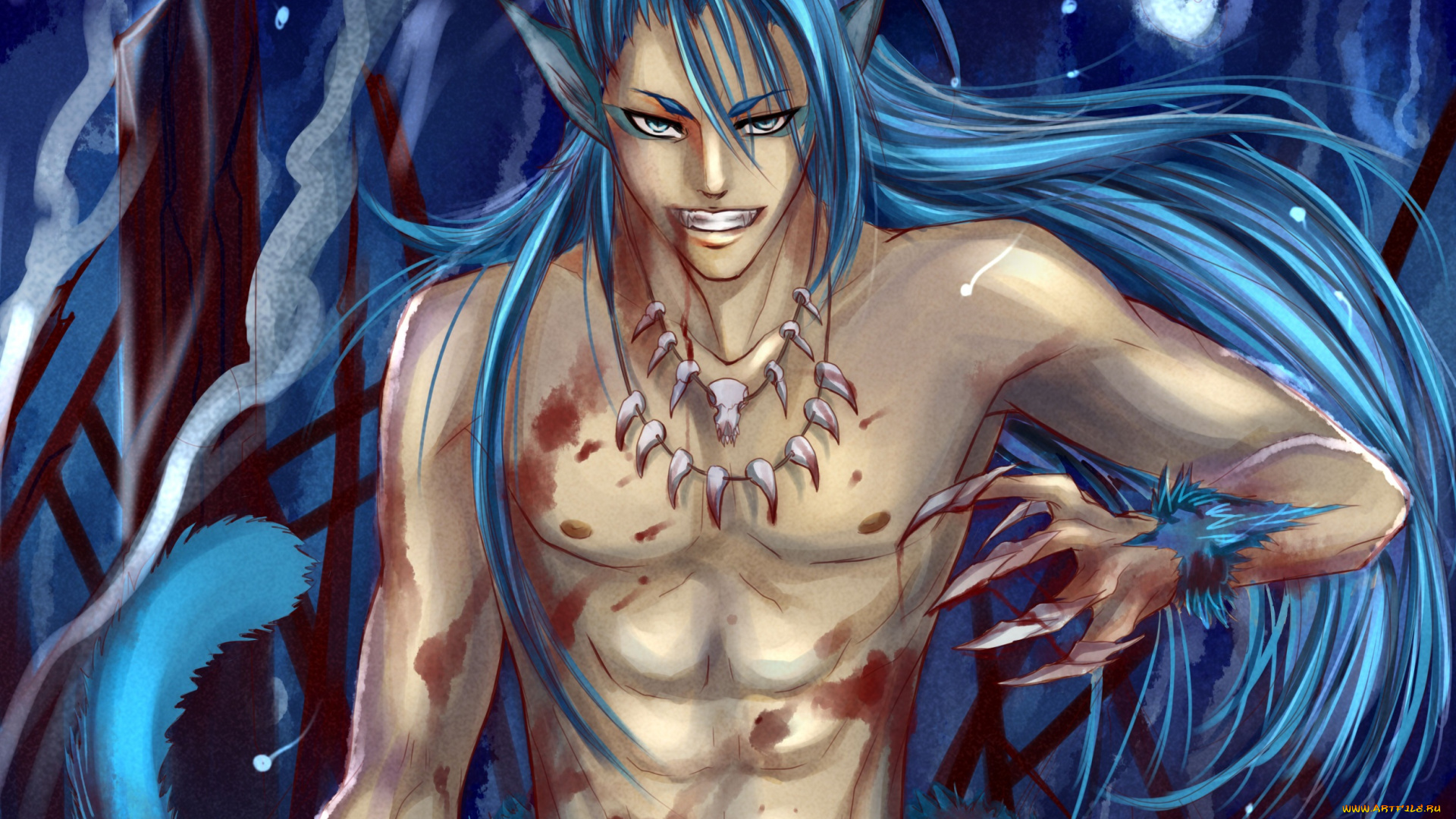 разное, арты, кровь, арт, парень, демон, блич