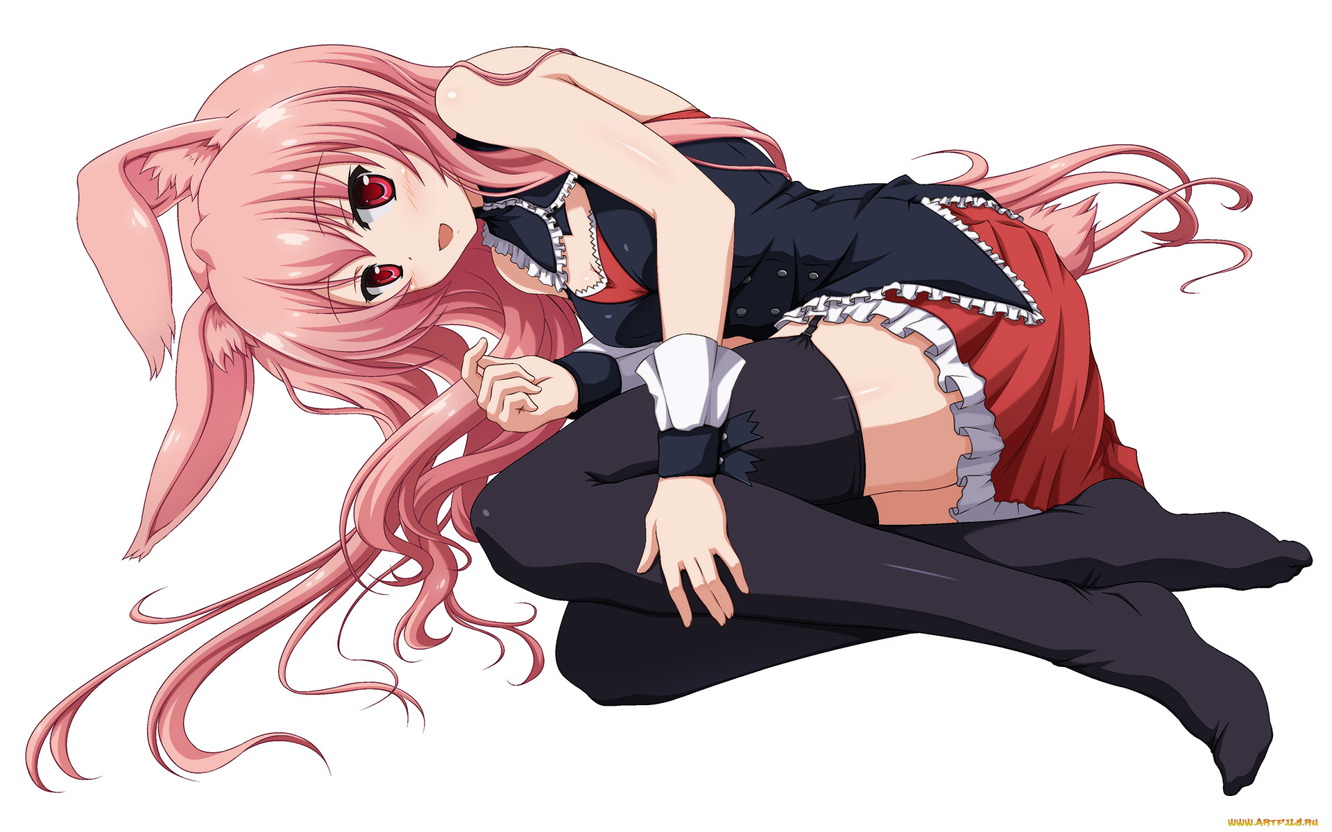 аниме, mondaiji, фон, взгляд, девушка