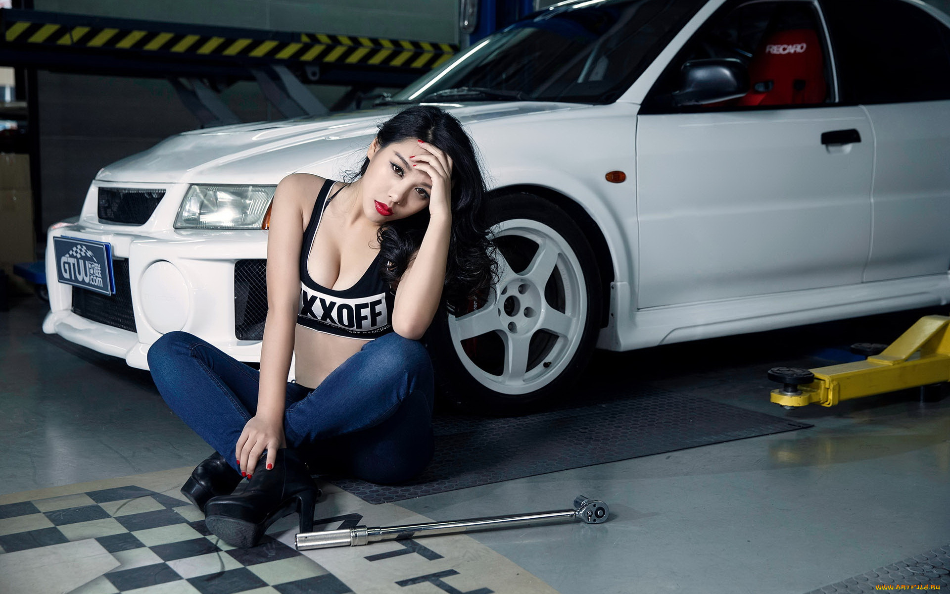 автомобили, -авто, с, девушками, девушка, взгляд, фон, автомобиль, азиатка