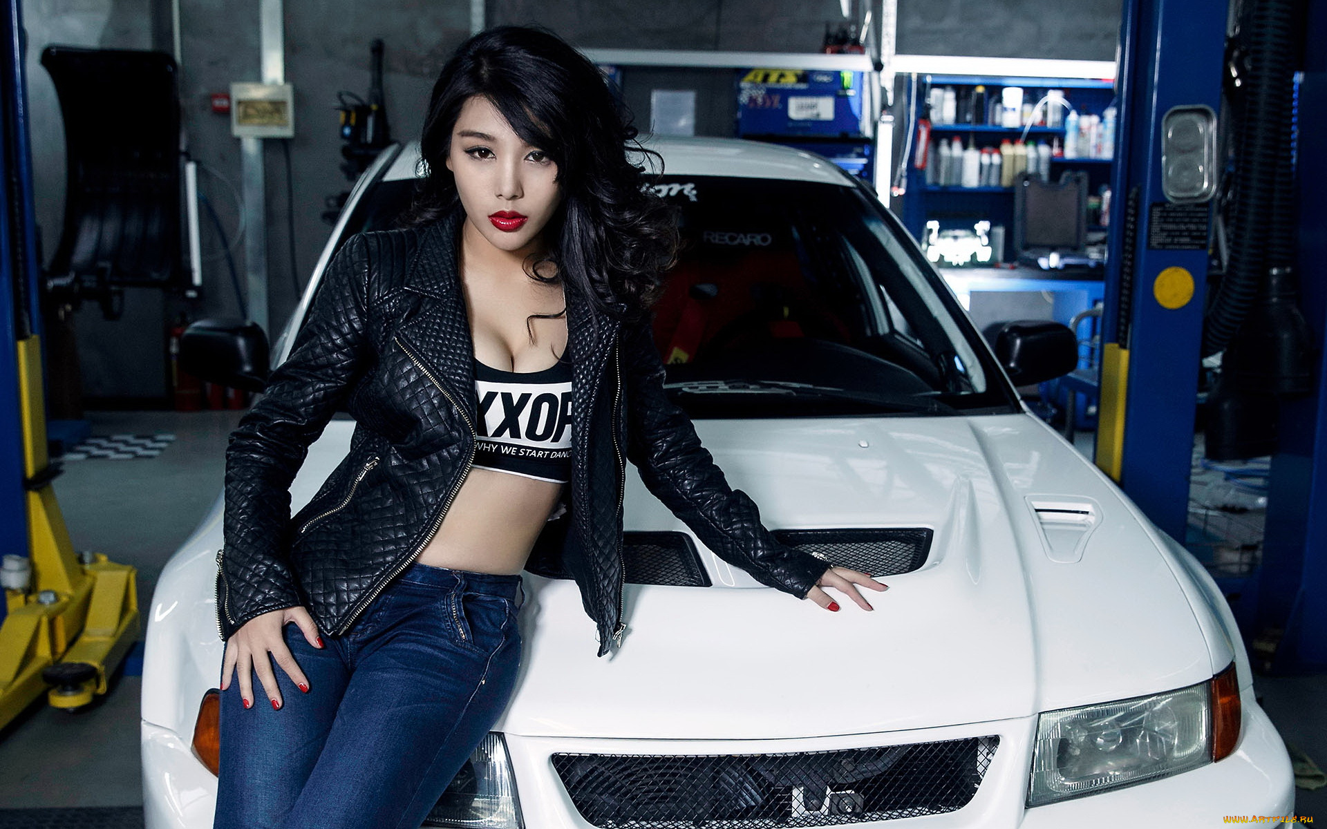 автомобили, -авто, с, девушками, девушка, взгляд, фон, автомобиль, азиатка