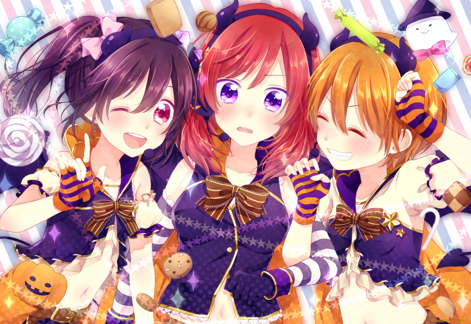 аниме, love, live, , school, idol, project, love, live, school, idol, project, hoshizora, rin, hinano, девушки, группа, yazawa, nico, nishikino, maki