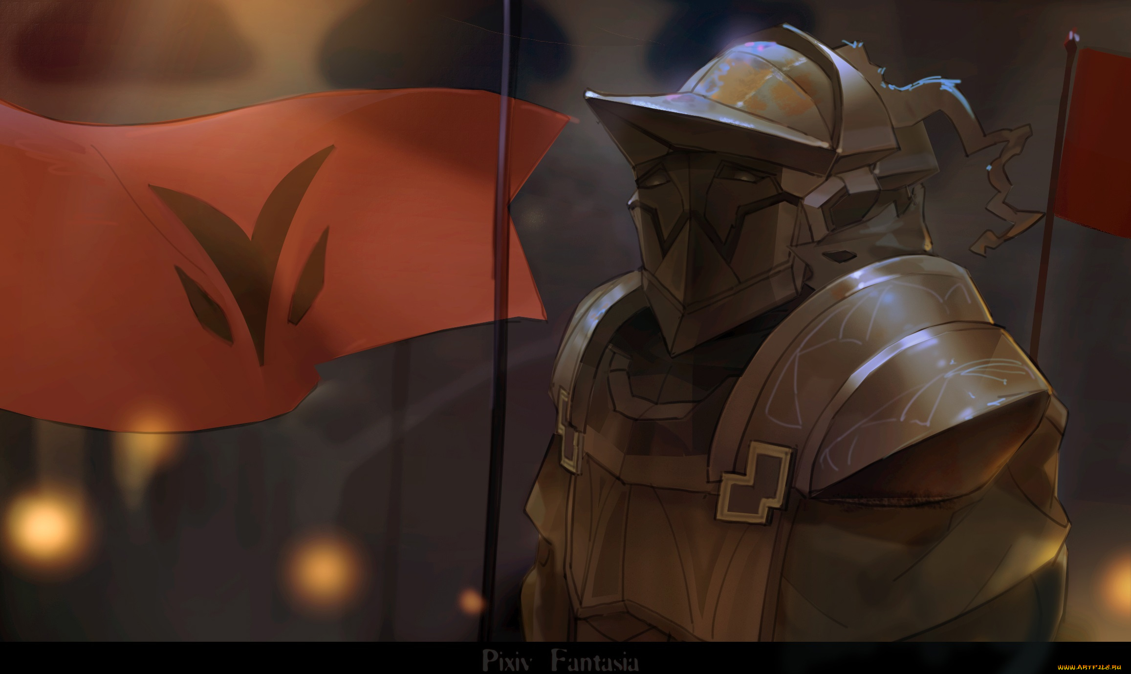 аниме, pixiv, fantasia, доспехи, арт, el-zheng, pixiv, fantasia, шлем