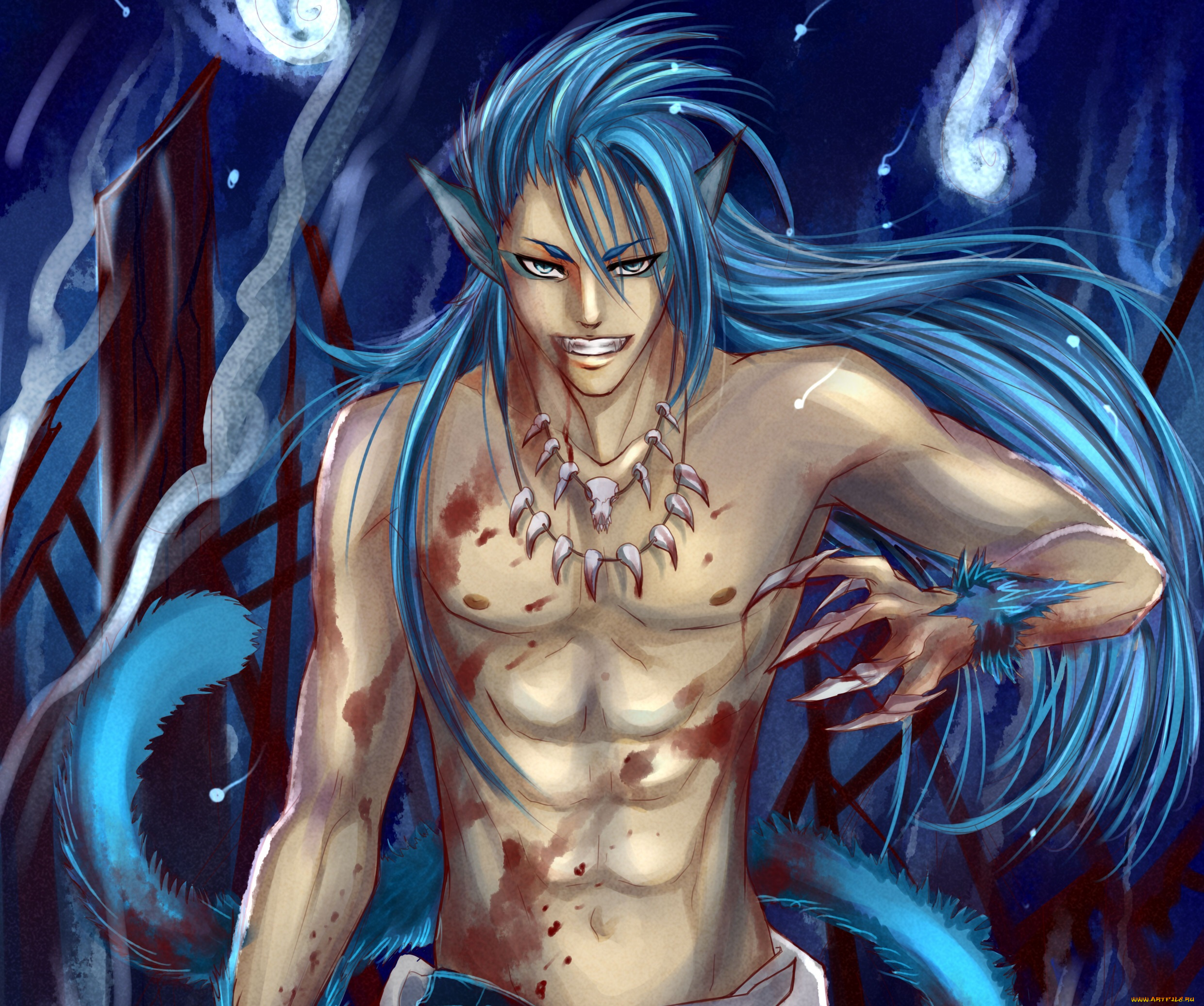 разное, арты, кровь, арт, парень, демон, блич