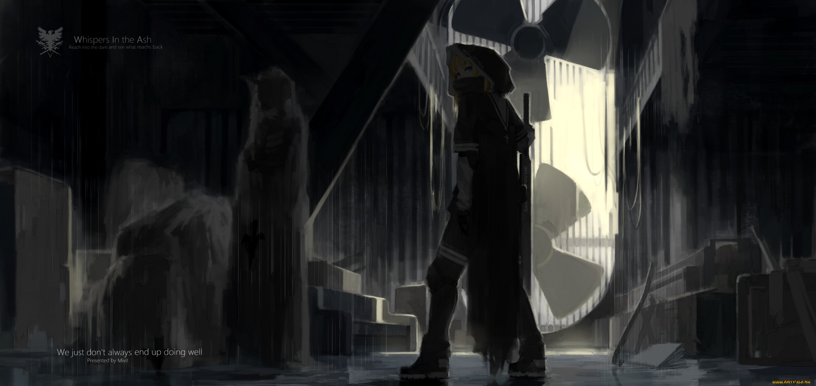 аниме, pixiv, fantasia, девушка, mivit, арт, pixiv, fantasia, силуэт