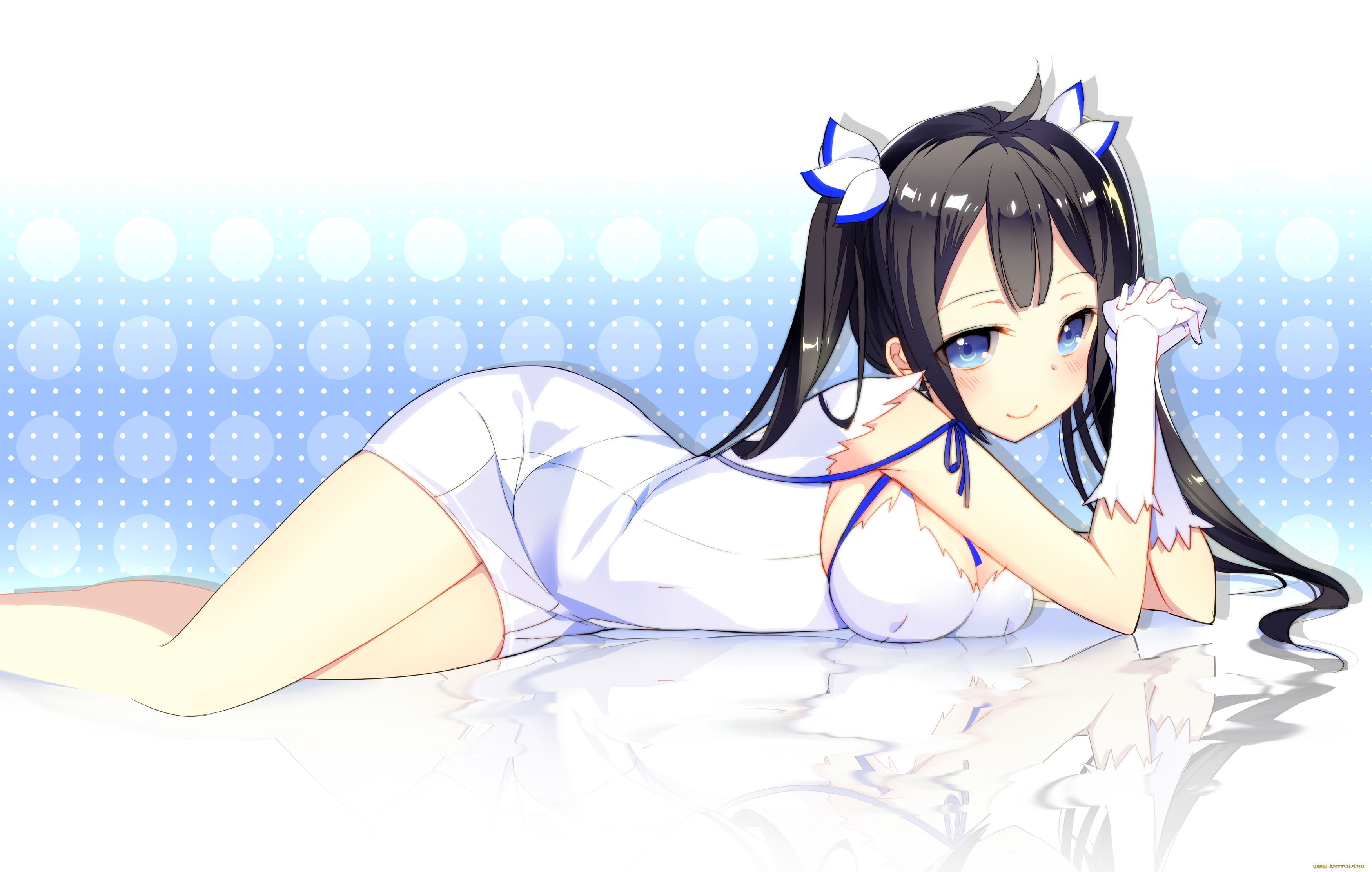 аниме, danmachi, dungeon, ni, deai, wo, motomeru, no, wa, machigatteiru, darou, ka, hestia, девушка, брюнетка, mimosa