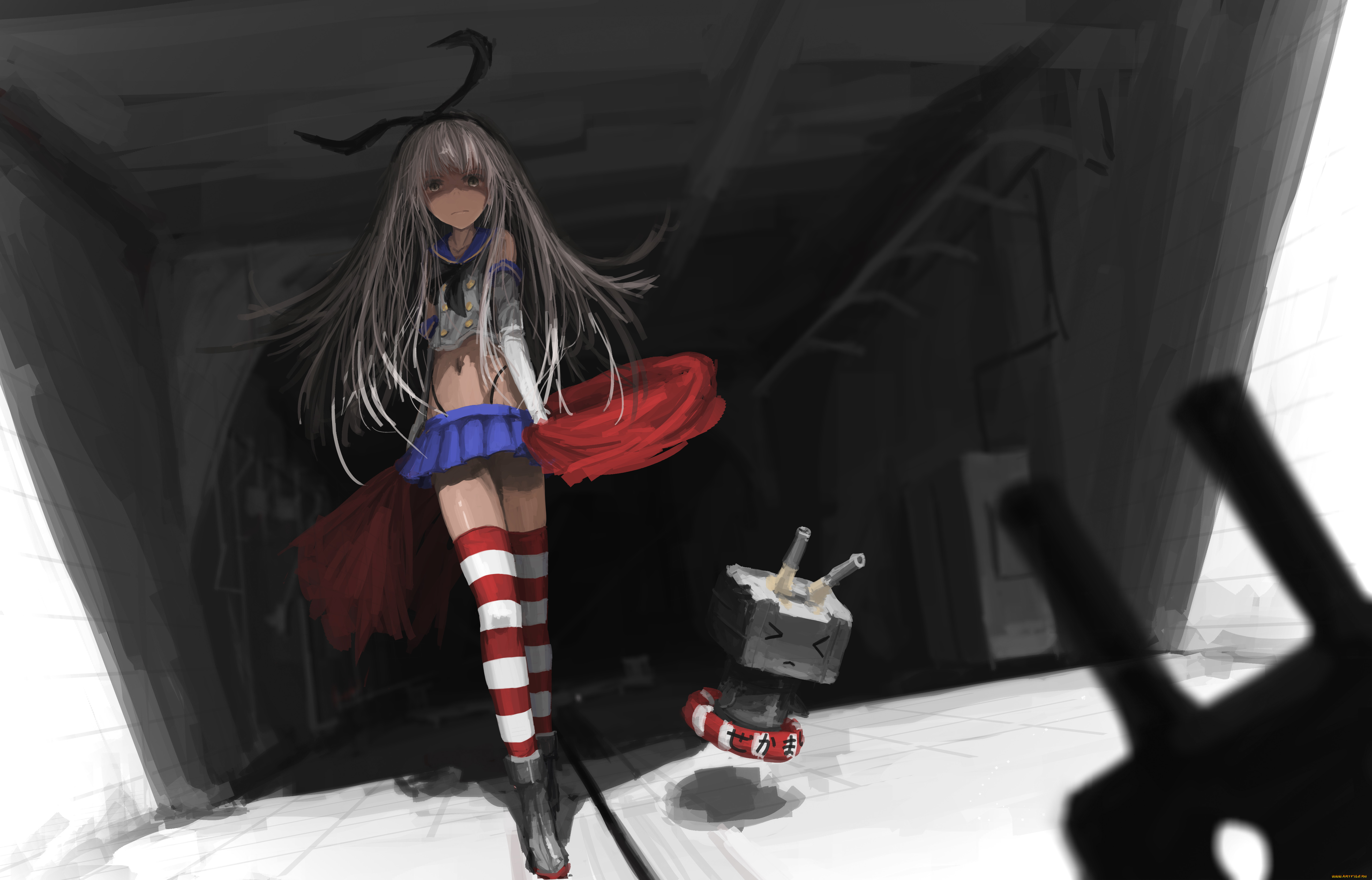 аниме, kantai, collection, kantai, collection, rensouhou-chan, shimakaze, kancolle, арт, девушка, робот, newnand