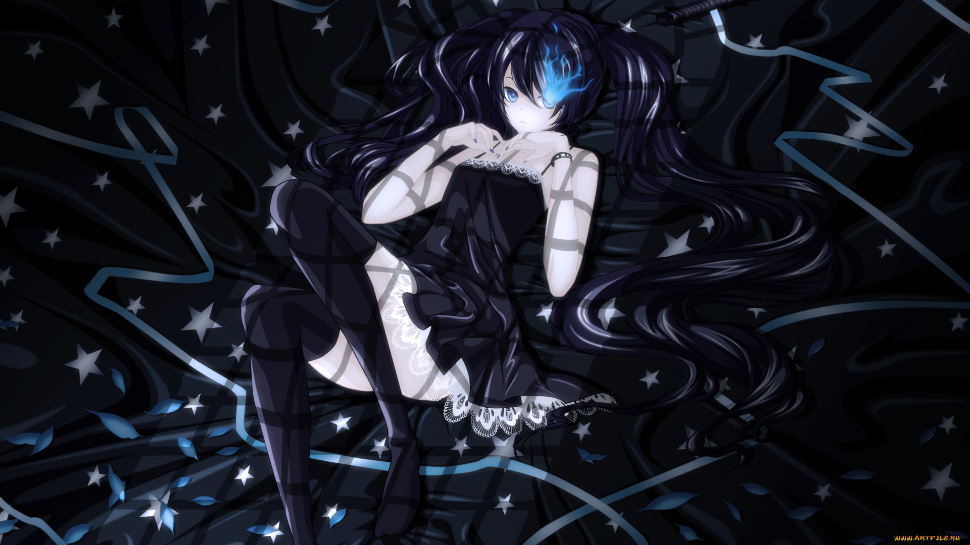 аниме, black, rock, shooter, black, rock, shooter, vocaloid, kuroi, mato, dhiea