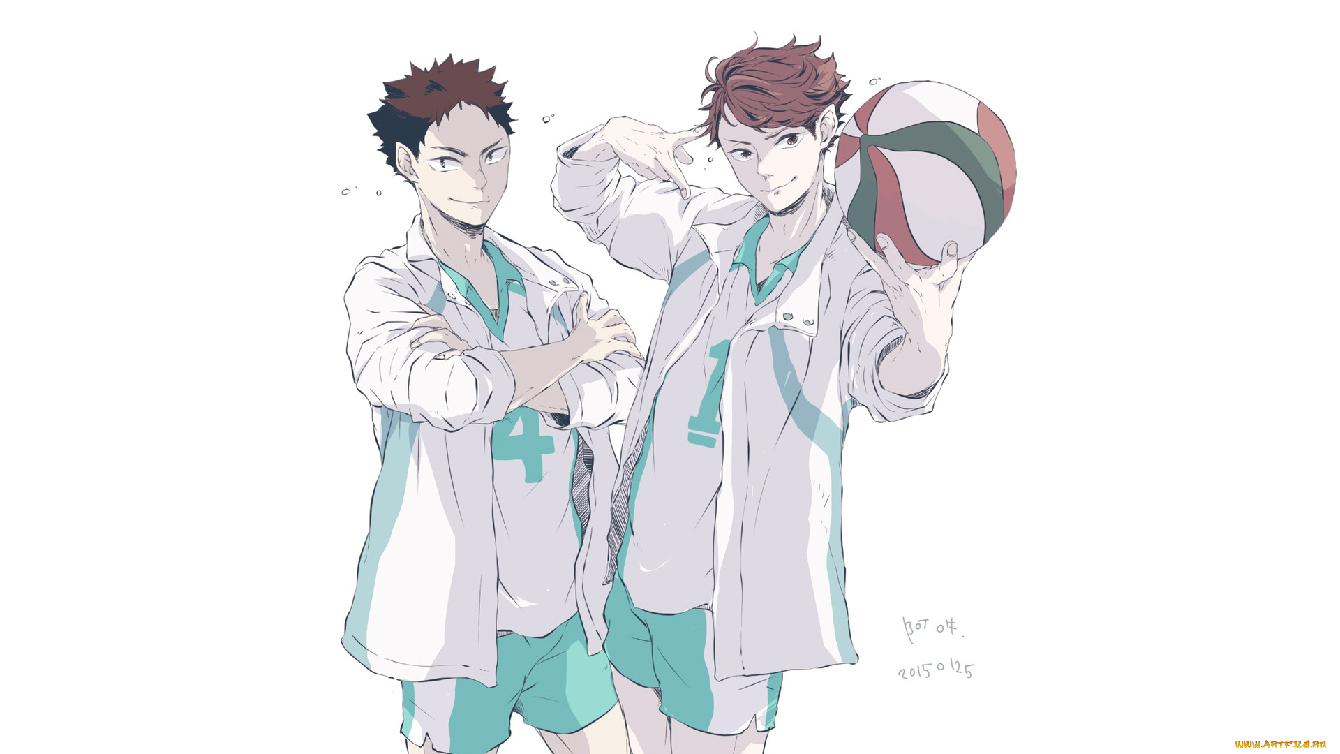 аниме, haikyuu, мяч, ойкава, тору, ивайзуми, арт, парни, волейбол