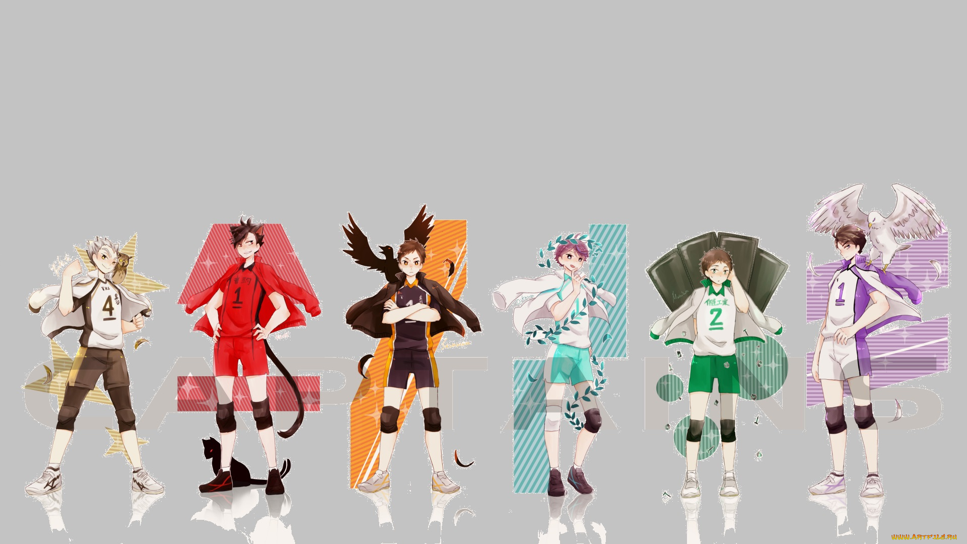 аниме, haikyuu, волейбол, парни