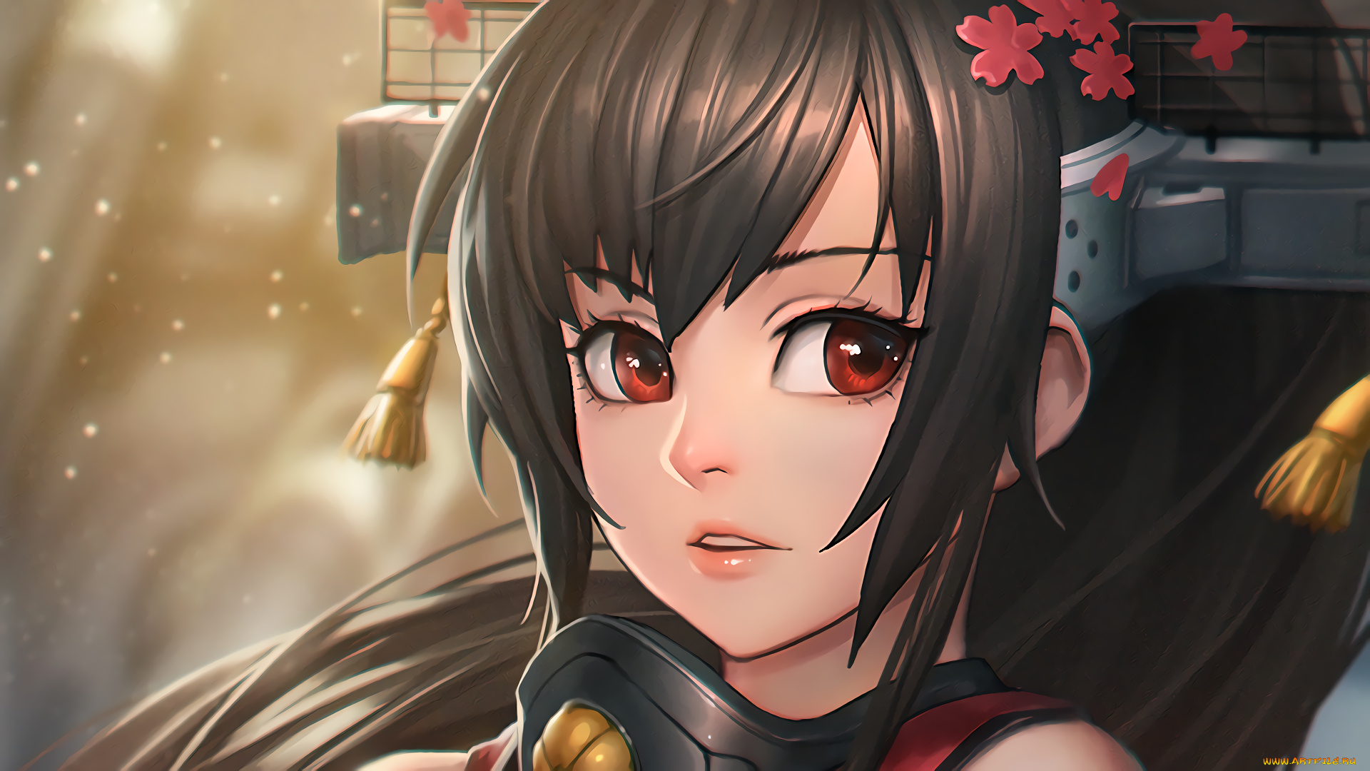 аниме, kantai, collection, фон, взгляд, девушка