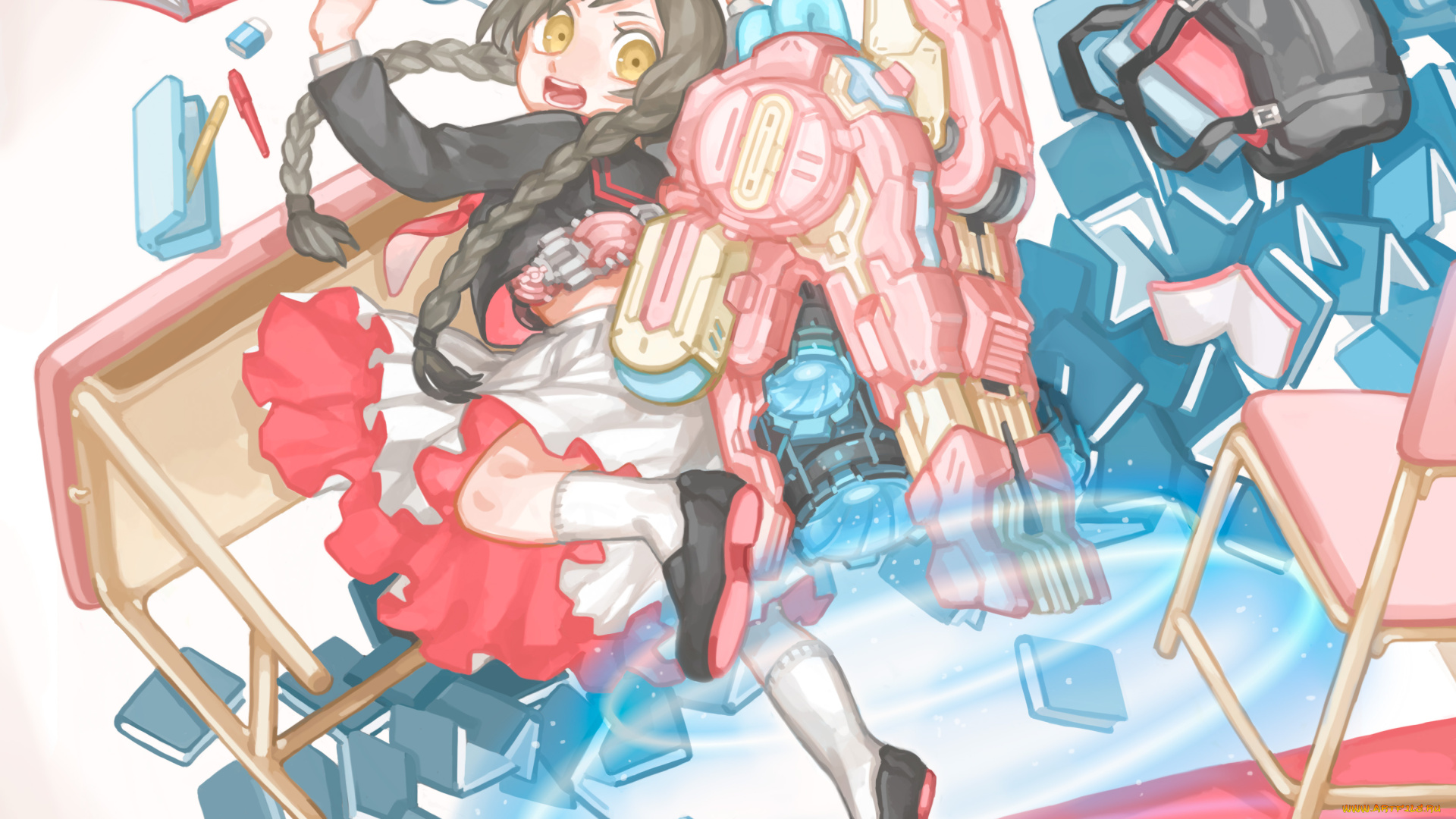 аниме, оружие, , техника, , технологии, девочка