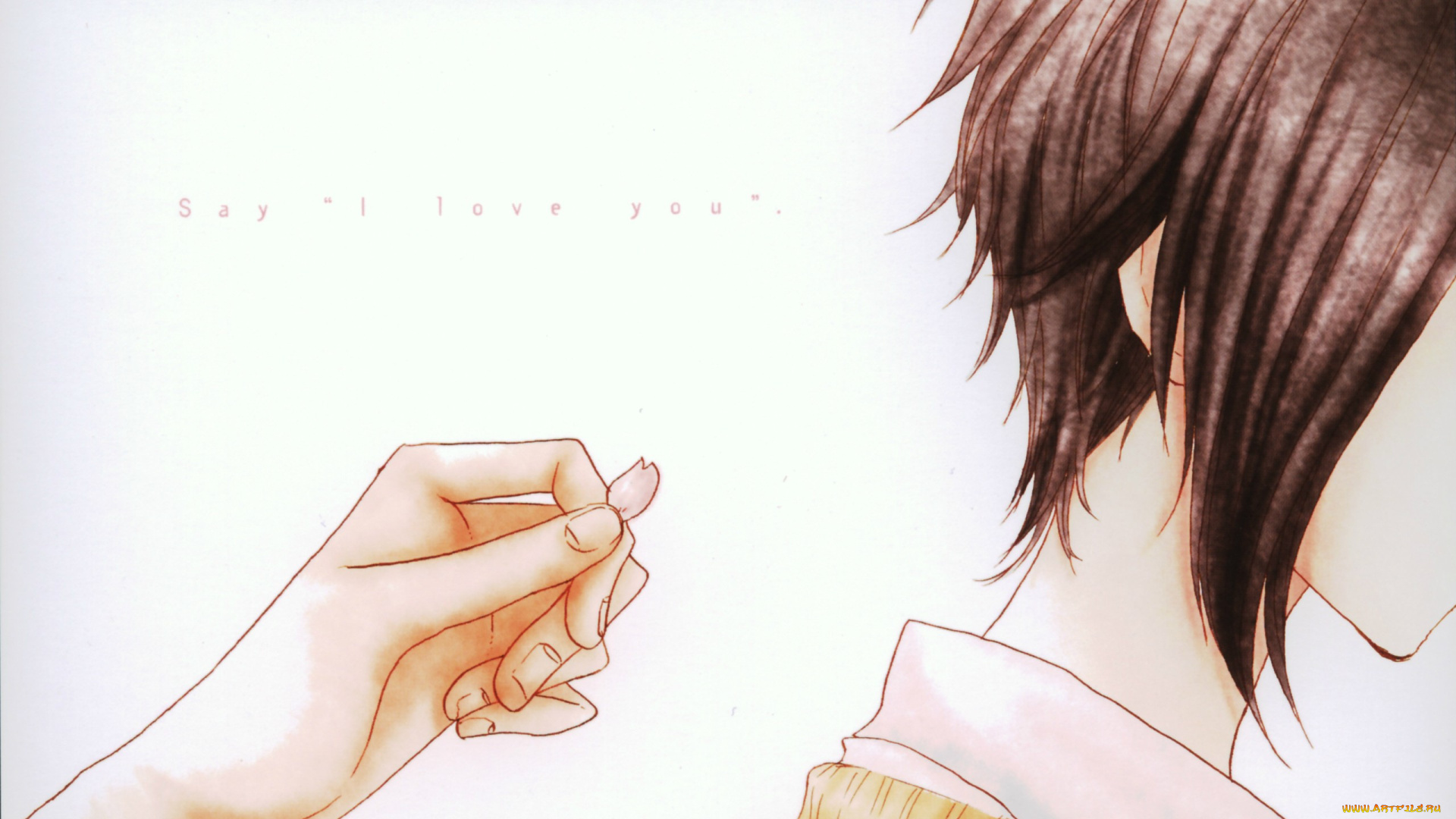 аниме, say, i, love, you, art, лепесток, kurosawa, yamato, say, i, love, you, kane, hazuki, tachibana, mei, затылок, рука