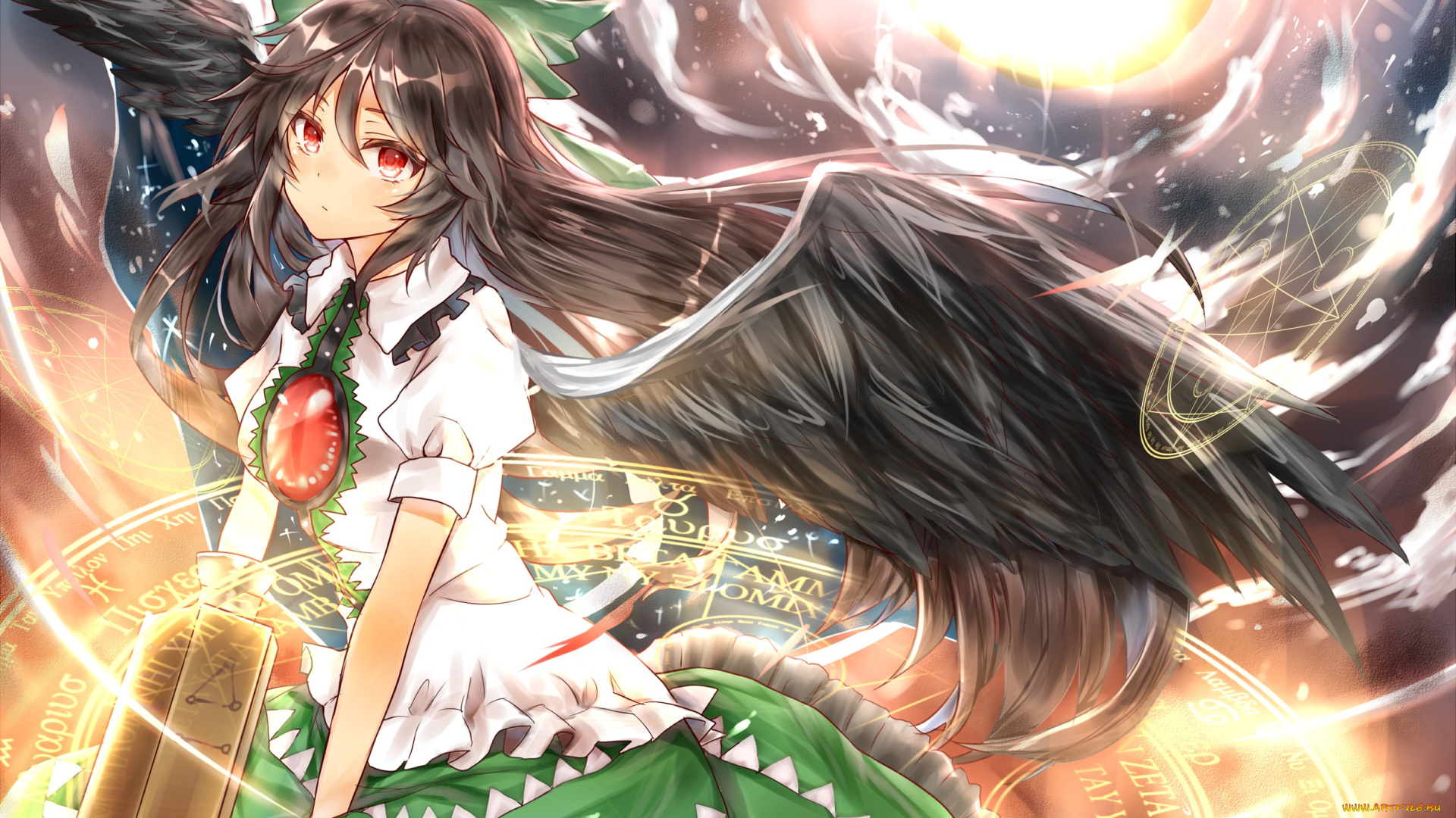 аниме, touhou, reiuji, utsuho, hoshimiya, nazuna