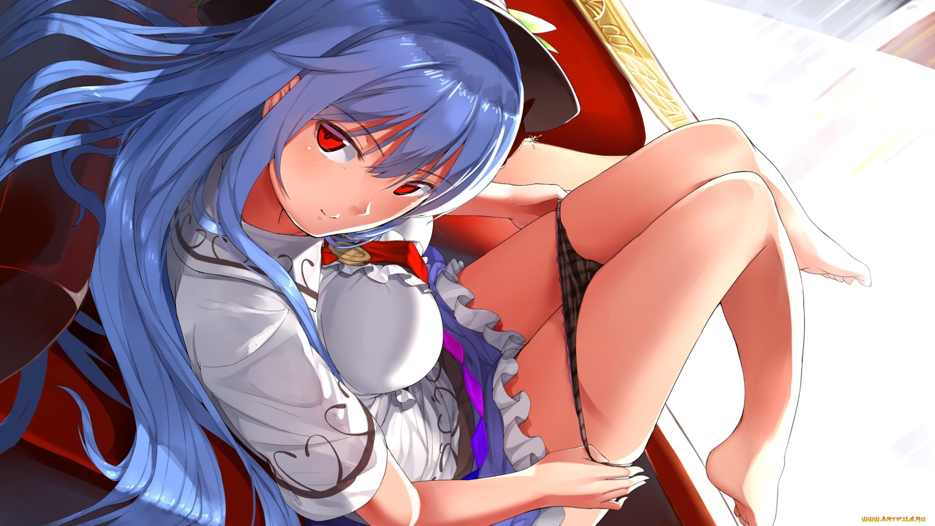 аниме, touhou, взгляд, девушка, фон