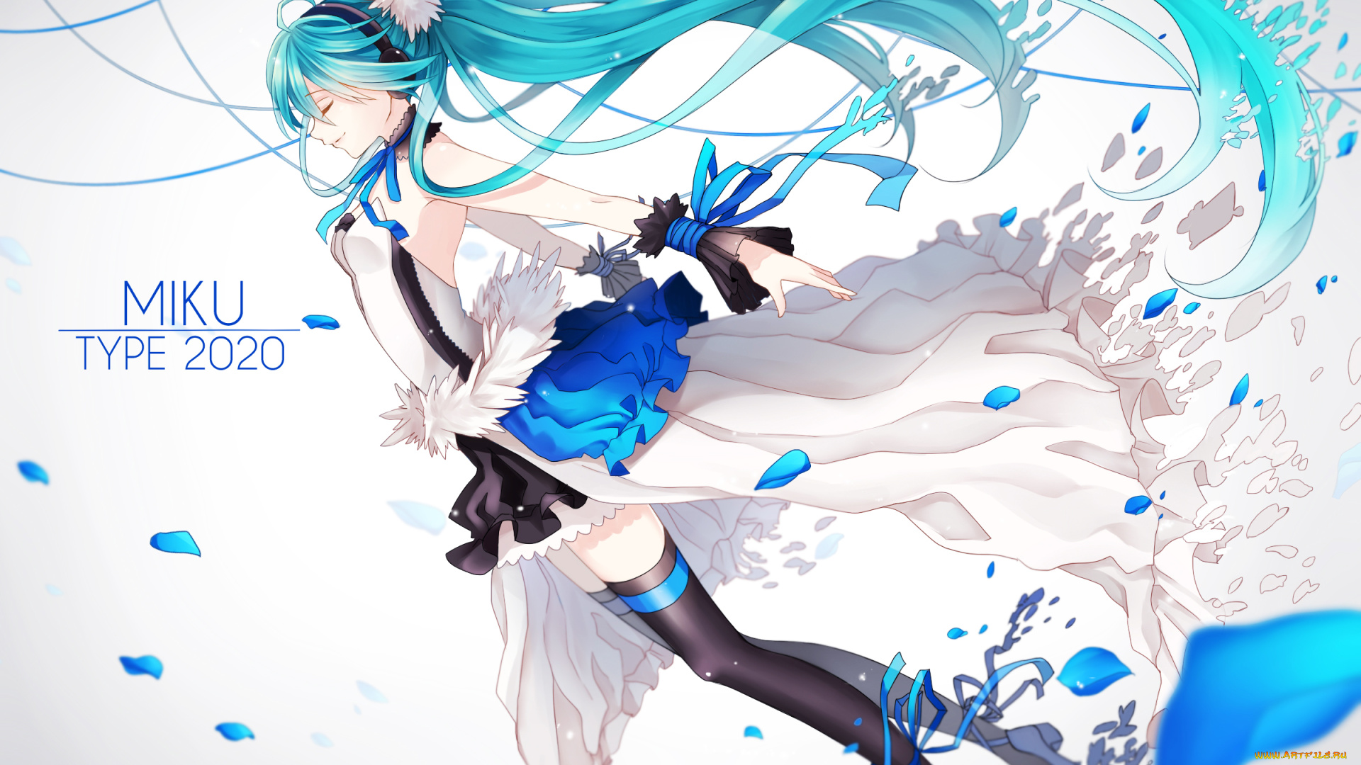 аниме, vocaloid, взгляд, девушка, фон