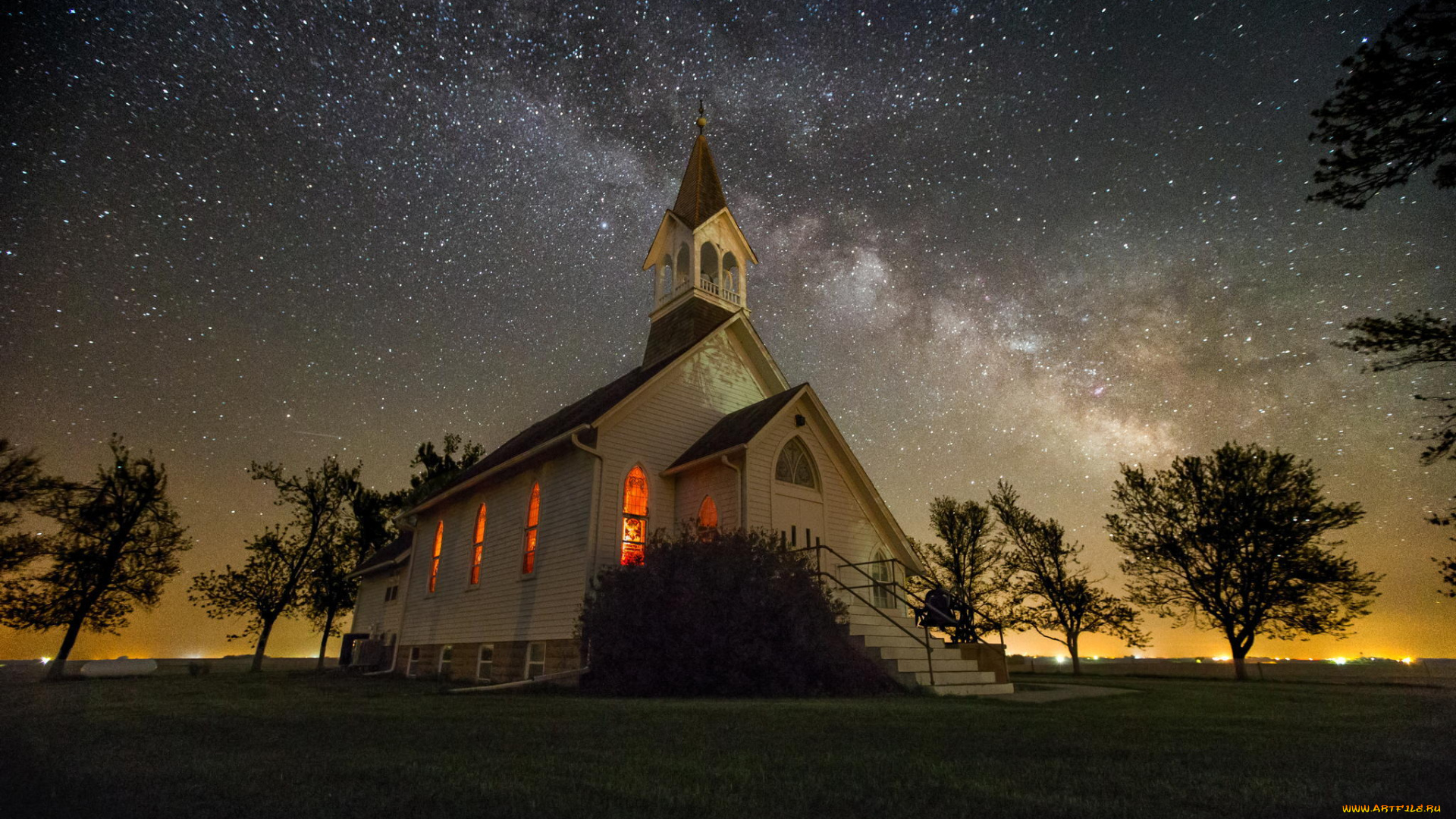 города, -, католические, соборы, , костелы, , аббатства, звезды, небо, церковь, млечный, путь
