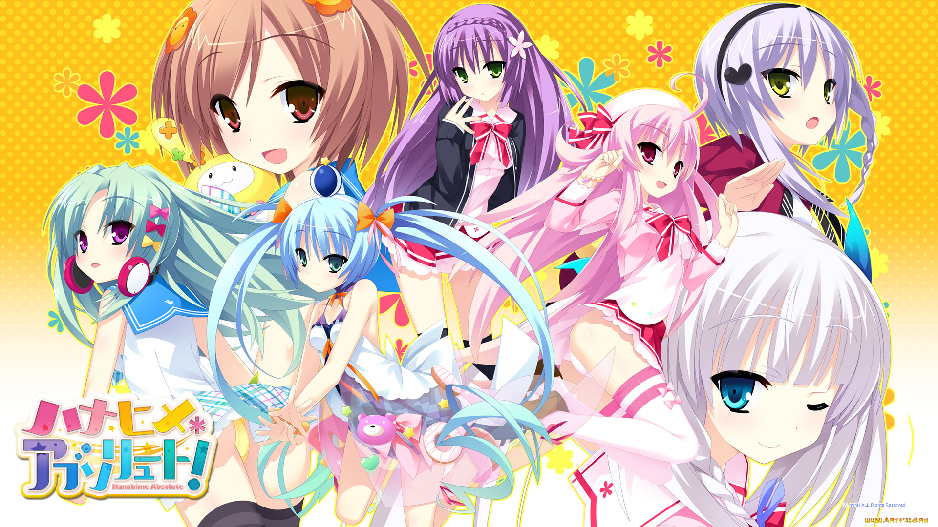 hanahime, аbsolute, аниме, unknown, , другое, фон, взгляд, девушки