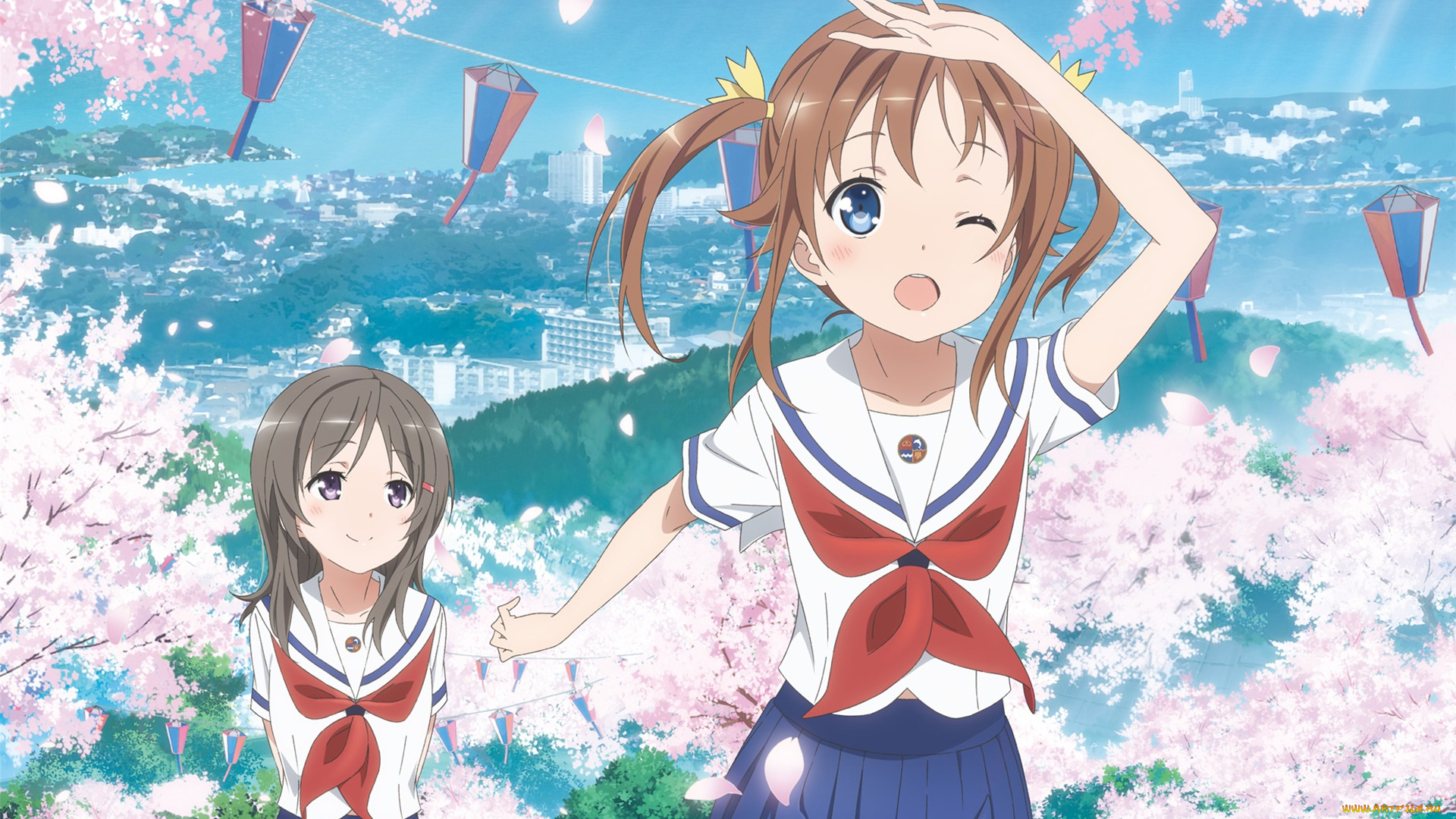 high, shool, fleet, аниме, unknown, , другое, взгляд, девушки, фон