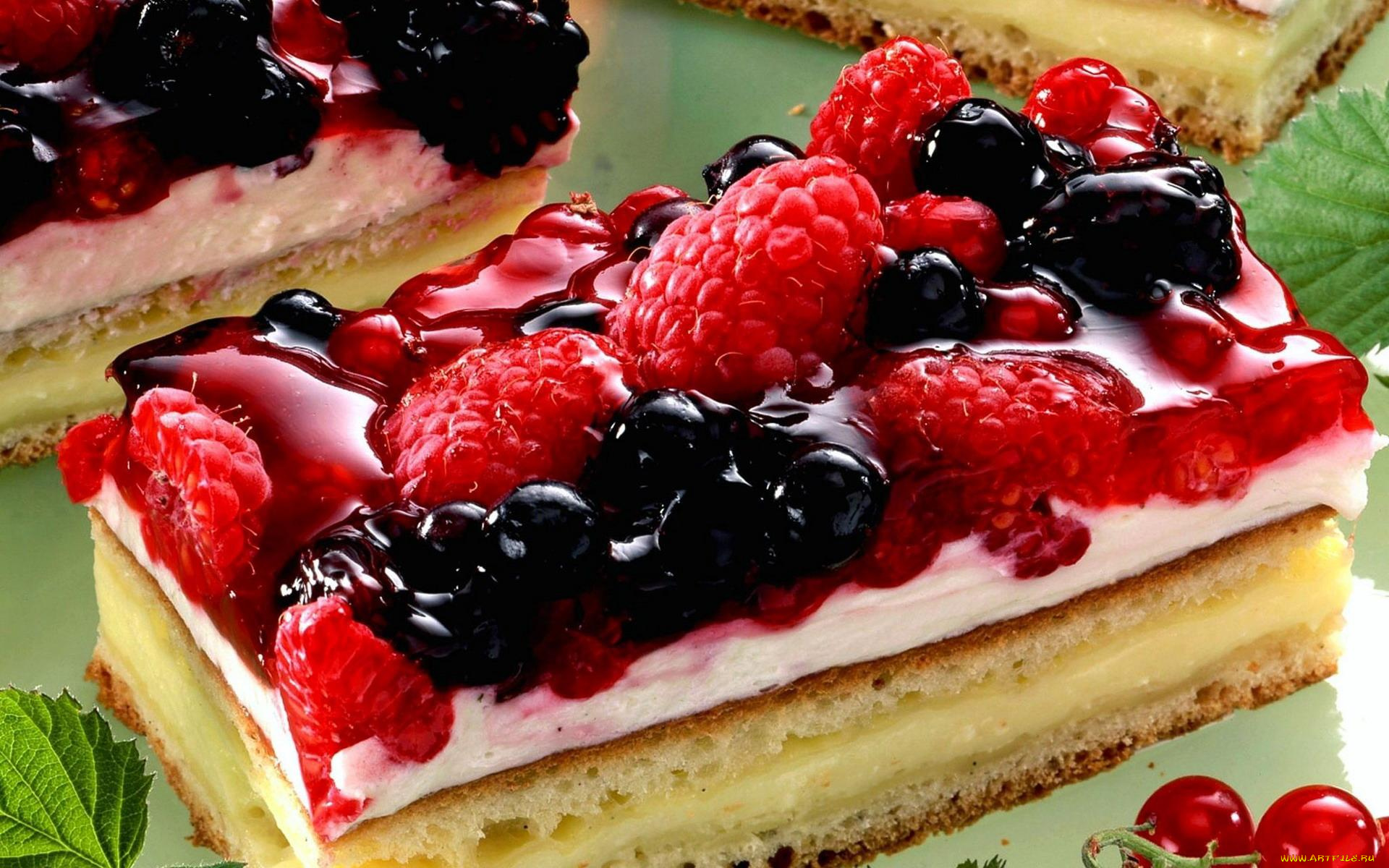 еда, пироги, малина, кусок, ягоды, пирог, смородина