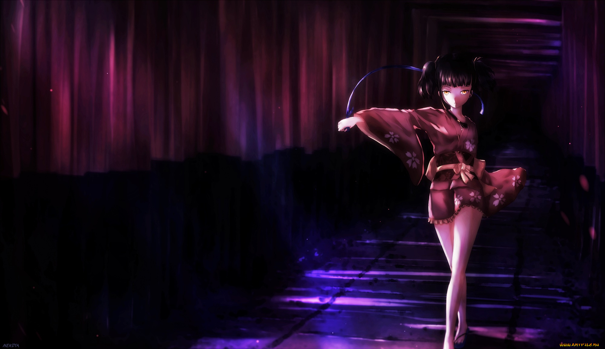 аниме, unknown, , другое, взгляд, девушка, фон