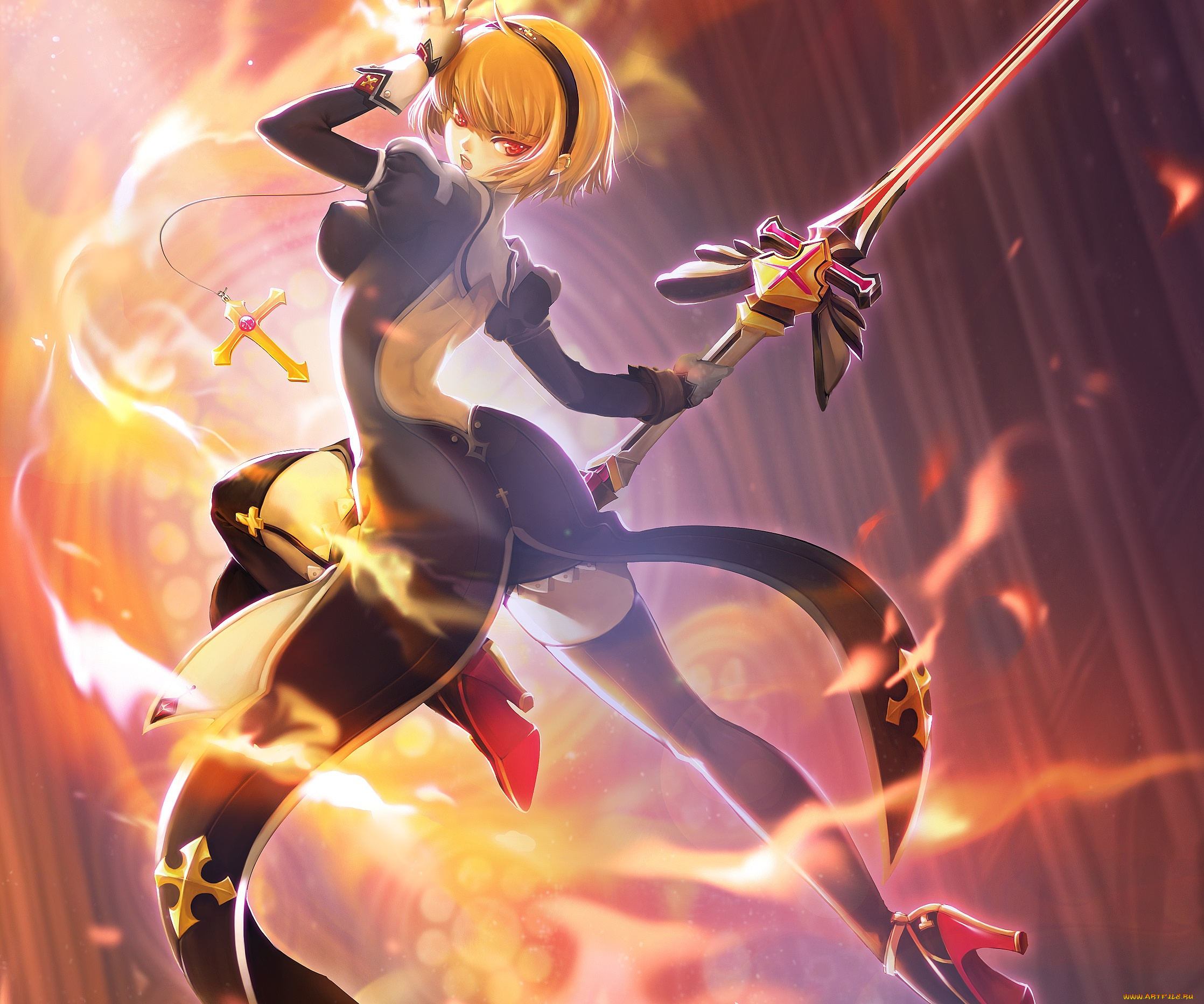 аниме, оружие, , техника, , технологии, меч, девушка