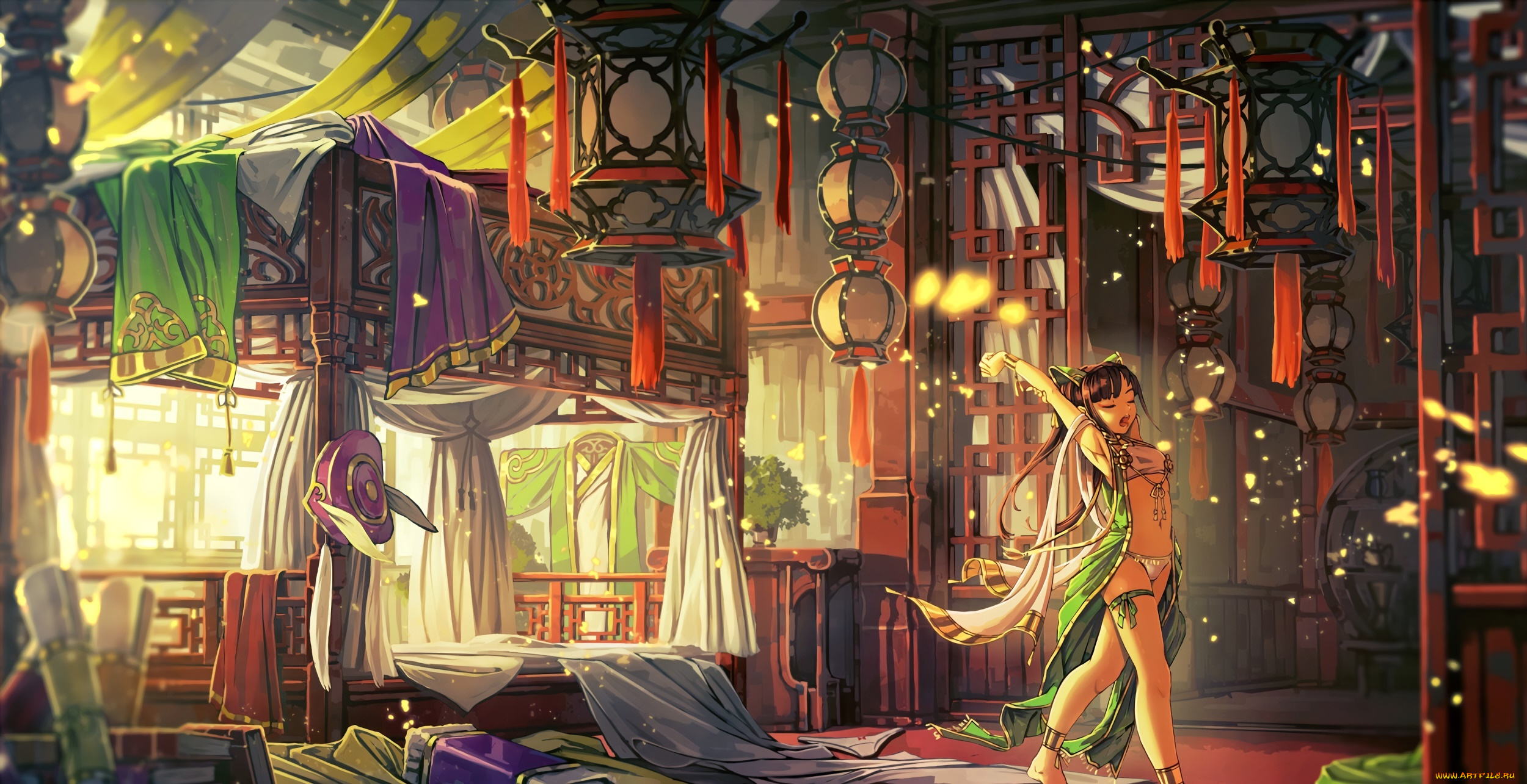 аниме, unknown, , другое, интерьер, фон, взгляд, девушка