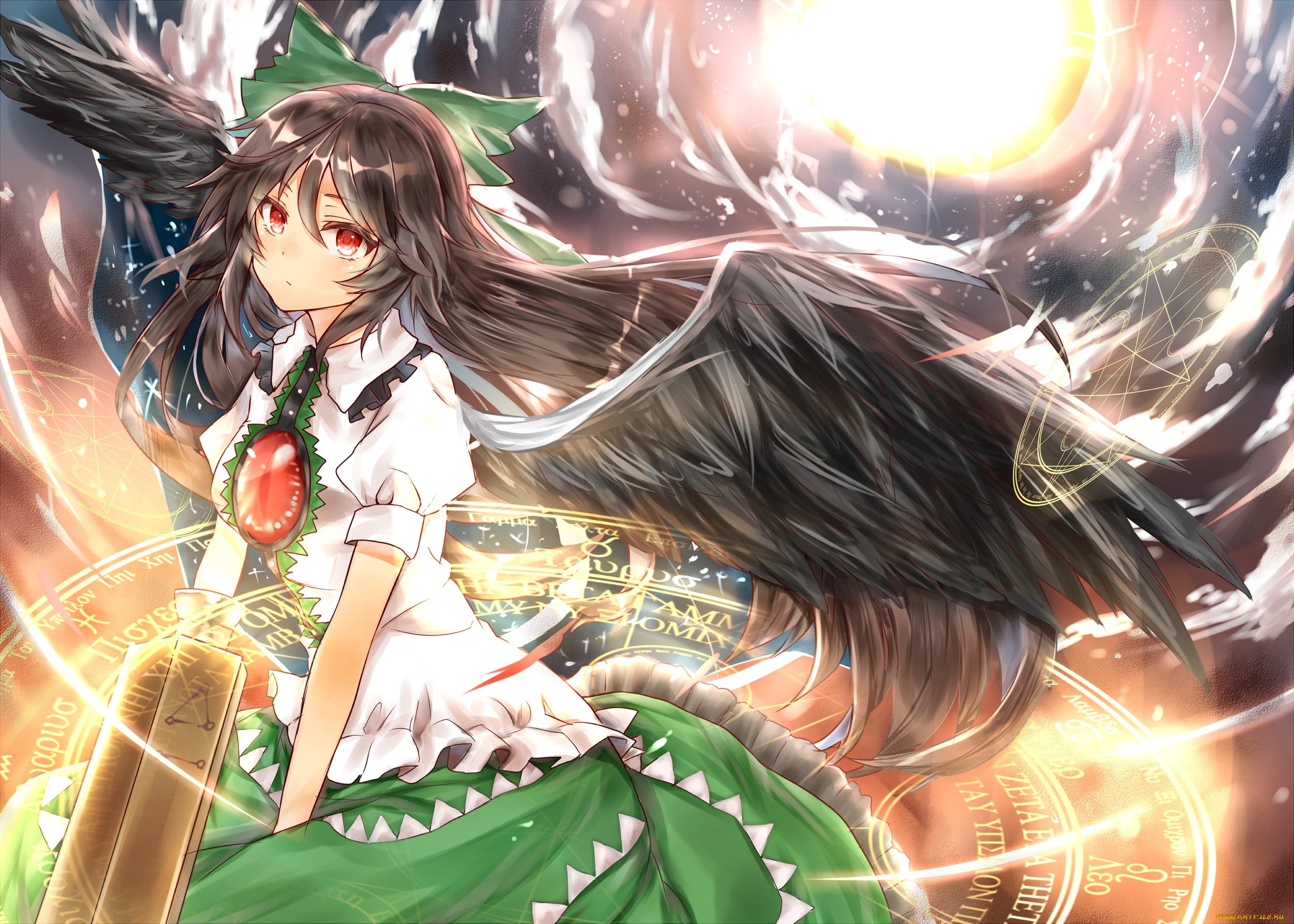 аниме, touhou, reiuji, utsuho, hoshimiya, nazuna