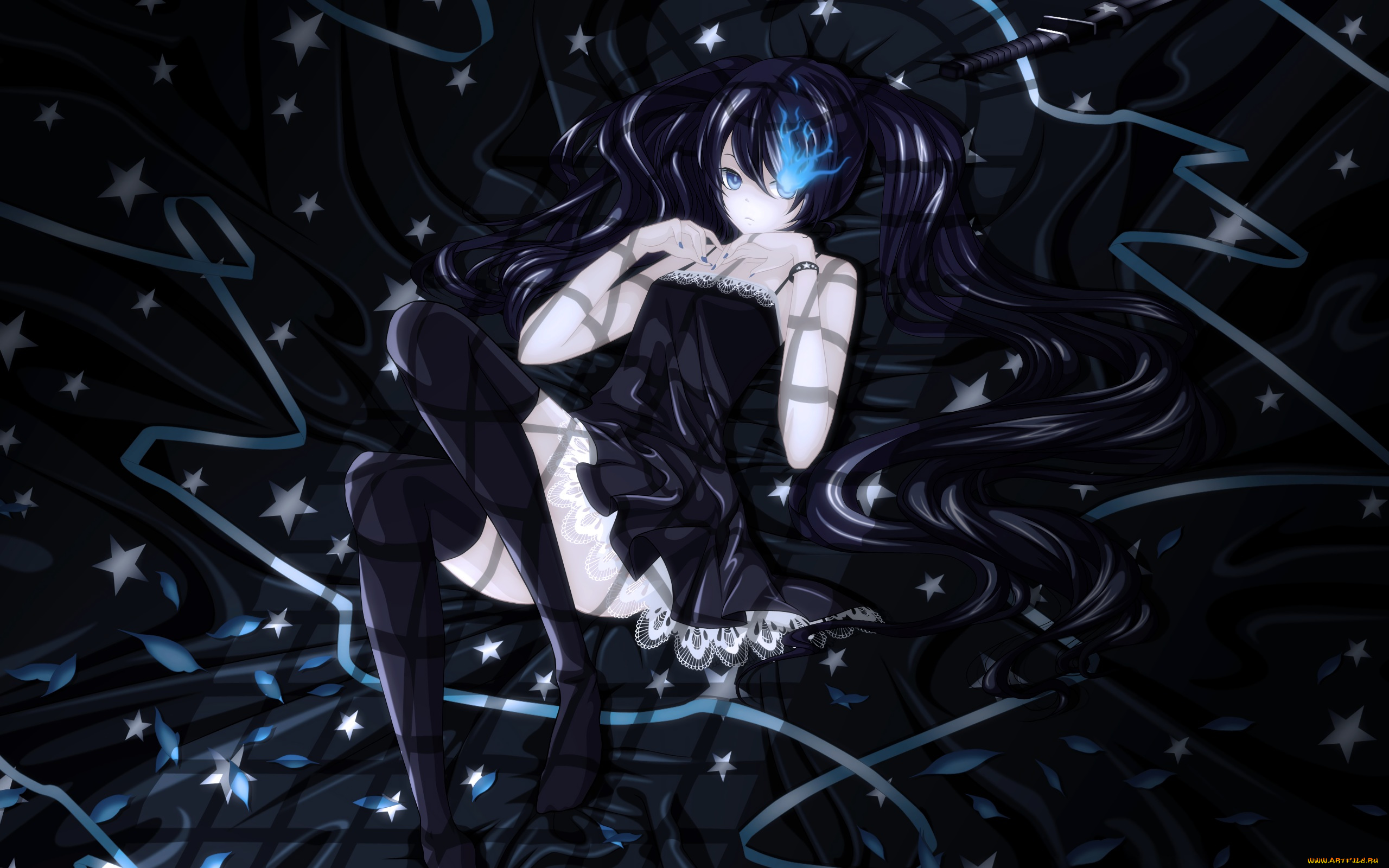 аниме, black, rock, shooter, black, rock, shooter, vocaloid, kuroi, mato, dhiea