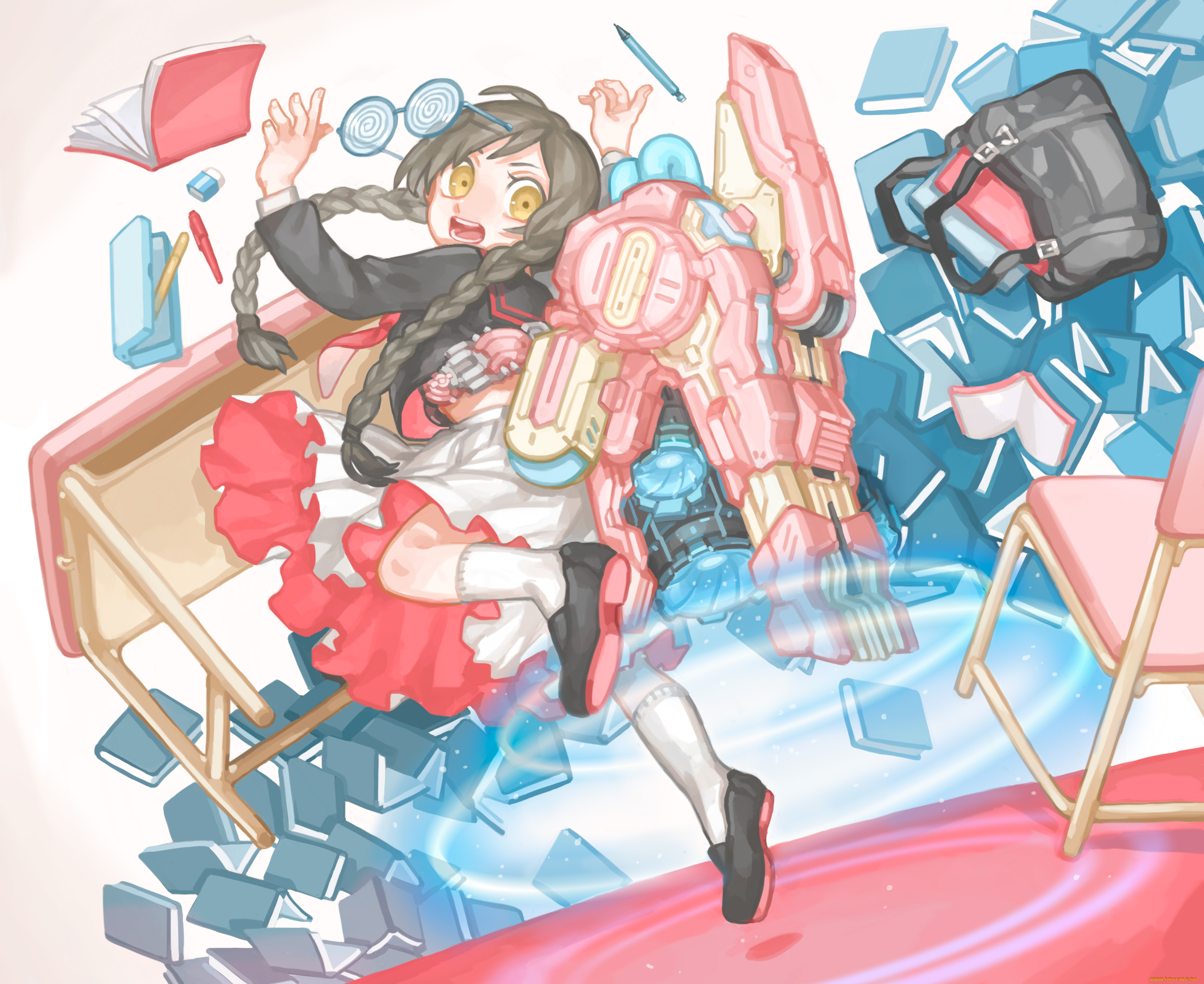 аниме, оружие, , техника, , технологии, девочка