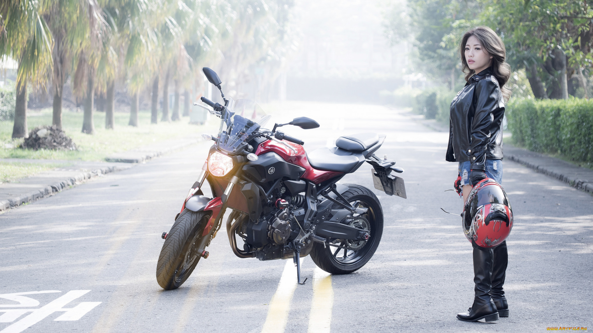 мотоциклы, мото, с, девушкой, девица, байк