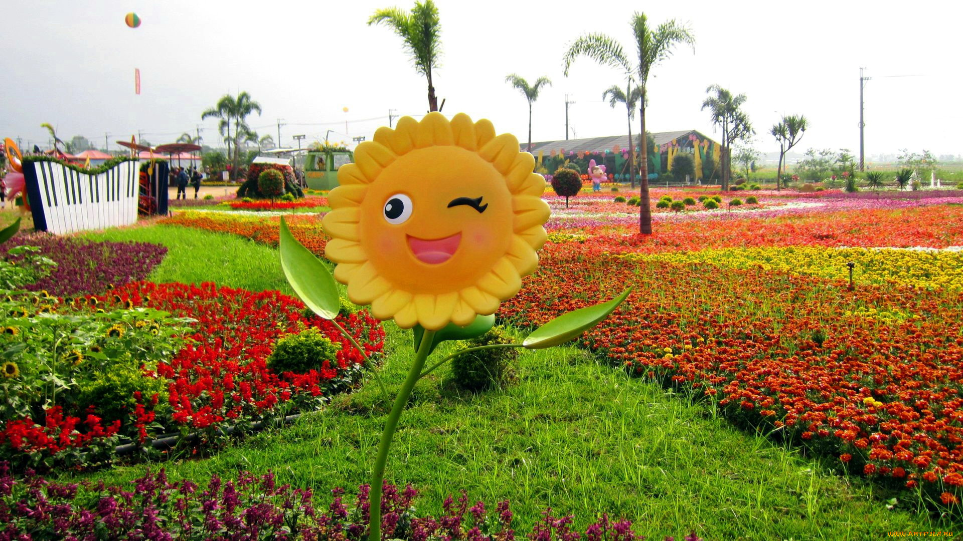 природа, парк, клумбы