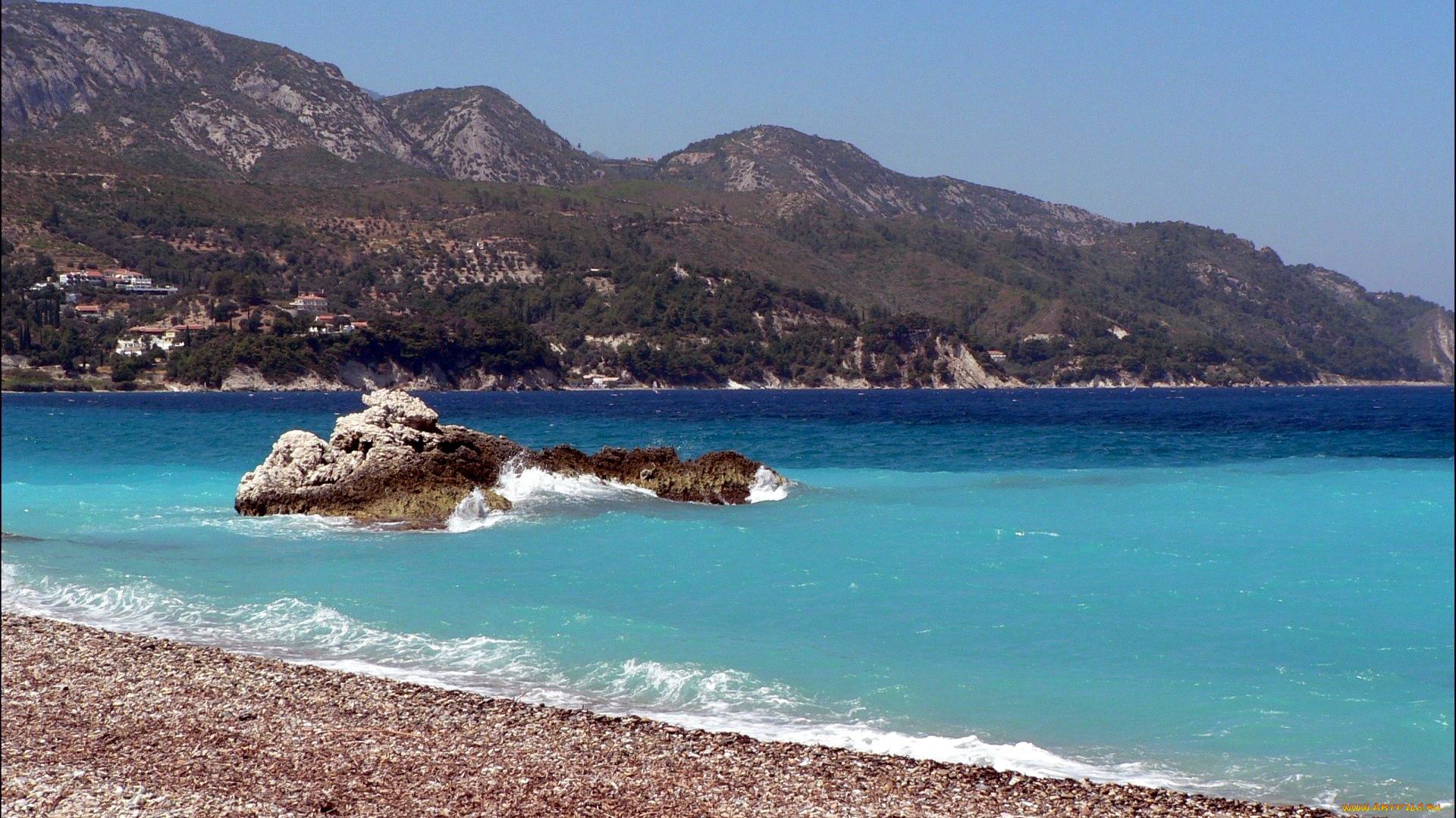 природа, побережье, горы, скалы, море