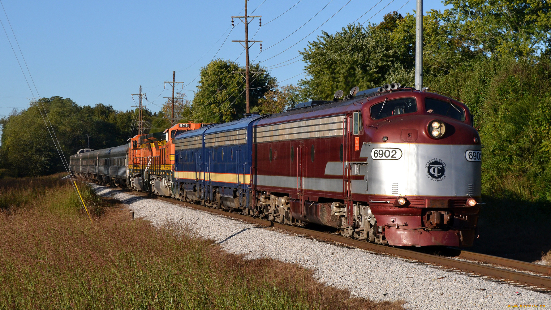 техника, поезда, локомотив, состав