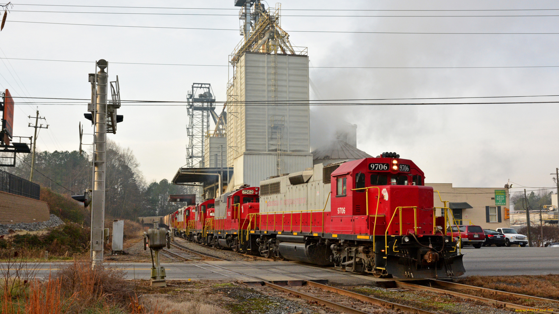 техника, поезда, локомотив, состав