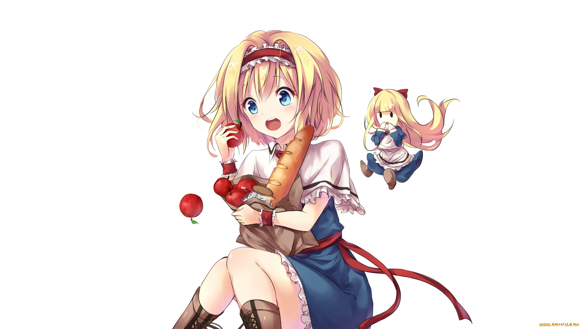 аниме, touhou, девушка, взгляд, фон