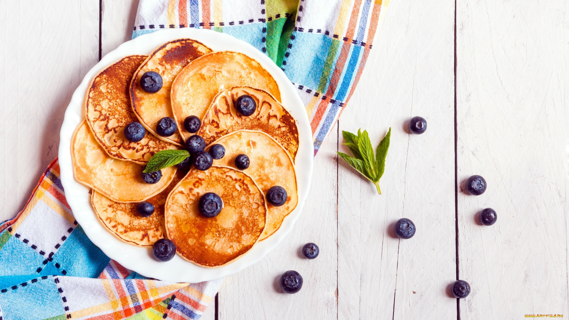 еда, блины, , оладьи, оладьи, черника