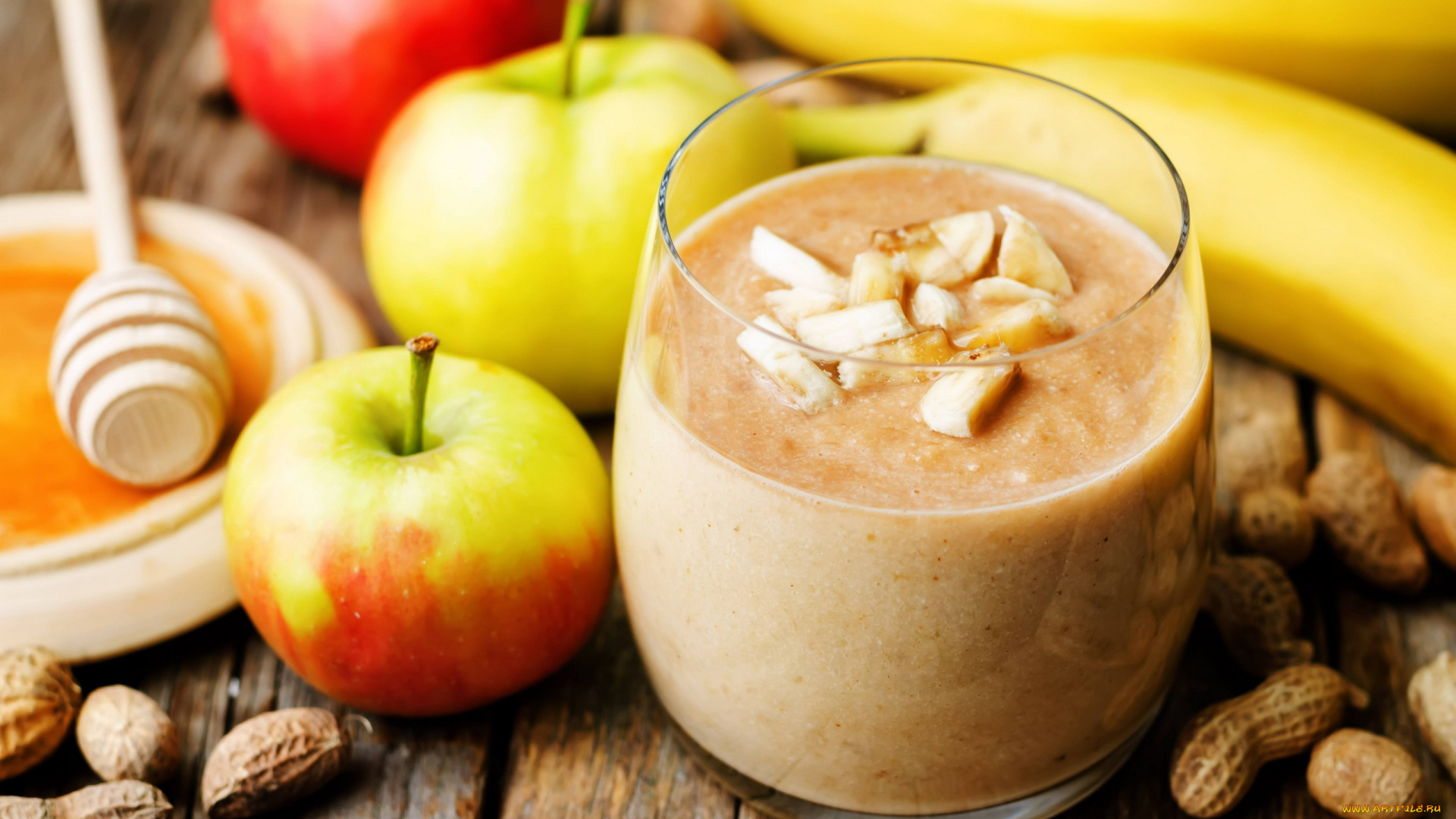 еда, мороженое, , десерты, орехи, десерт, банан, яблоки, лакомство