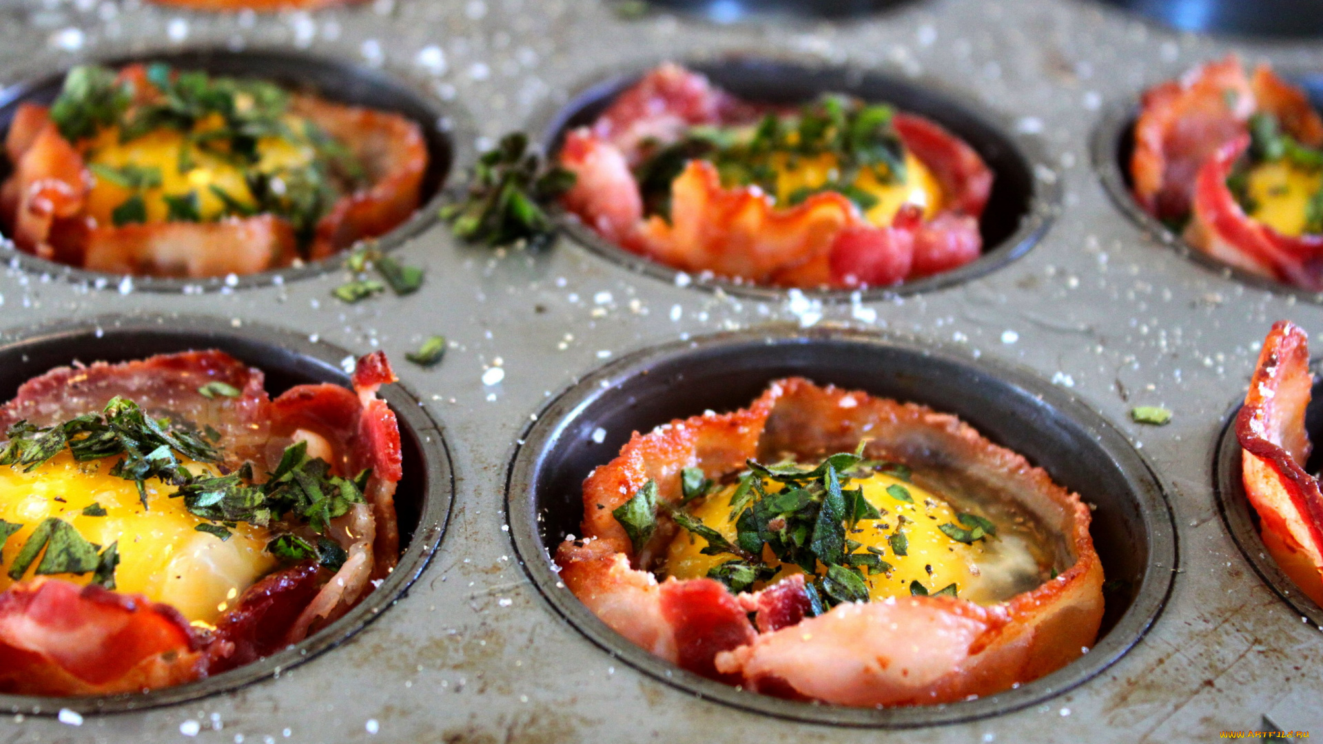 еда, Яичные, блюда, бекон, яйца