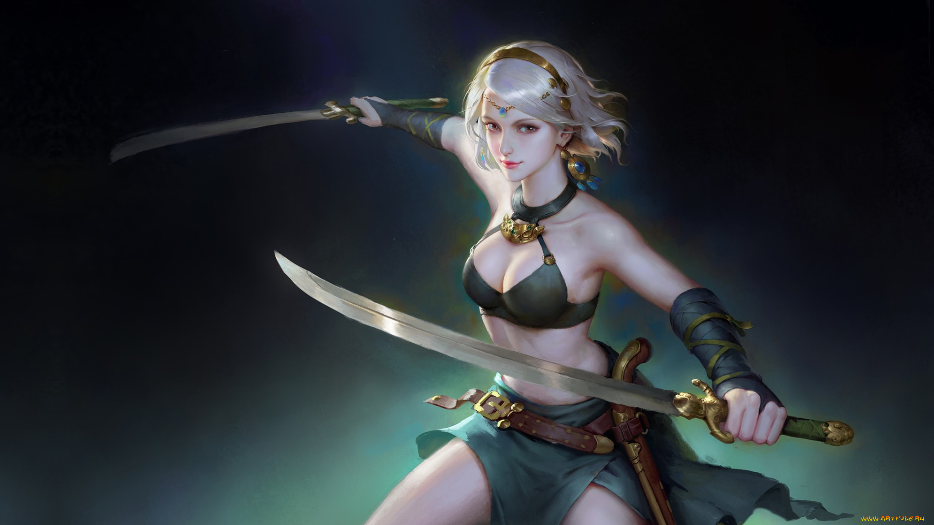 фэнтези, девушки, оружие, арт, wenfei, ye, девушка, воин, tang, punk, 2