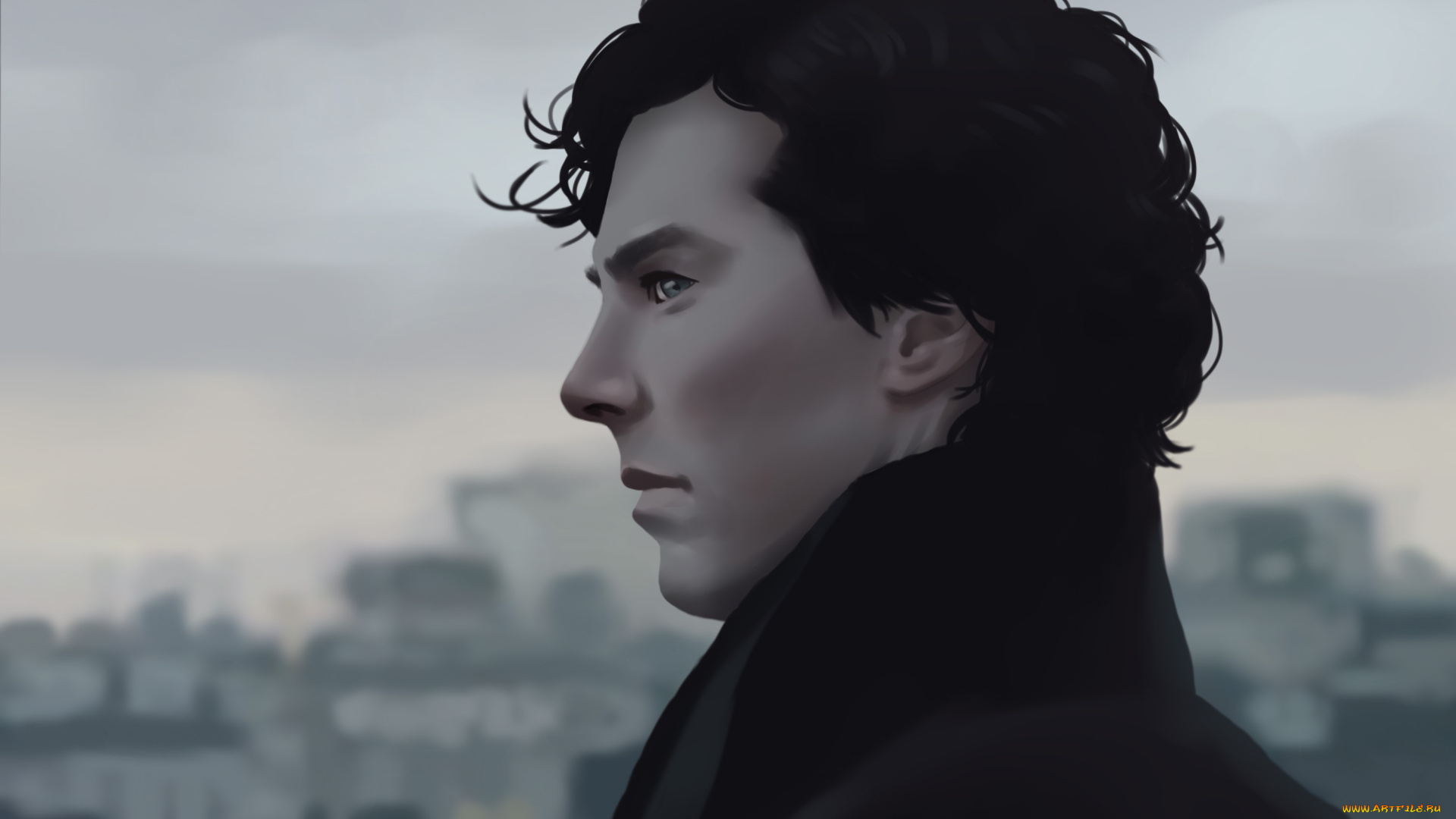 рисованное, кино, by, natalico, sherlock, benedict, cumberbatch, holmes