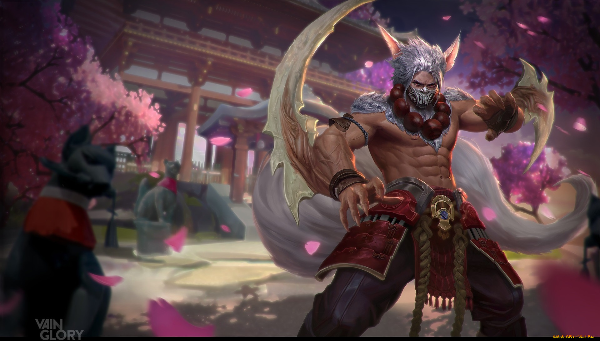 фэнтези, существа, арт, воин, illustrator, скил, сакура, весна