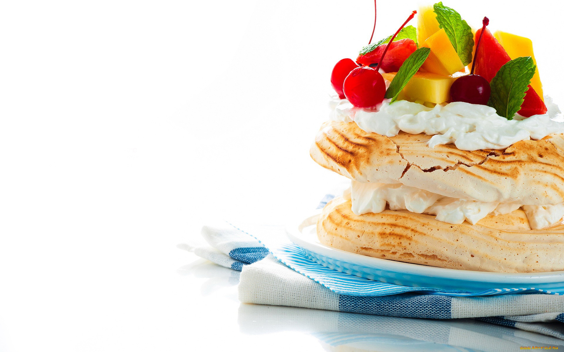 еда, мороженое, , десерты, лакомство, десерт, вишня, сливки, безе