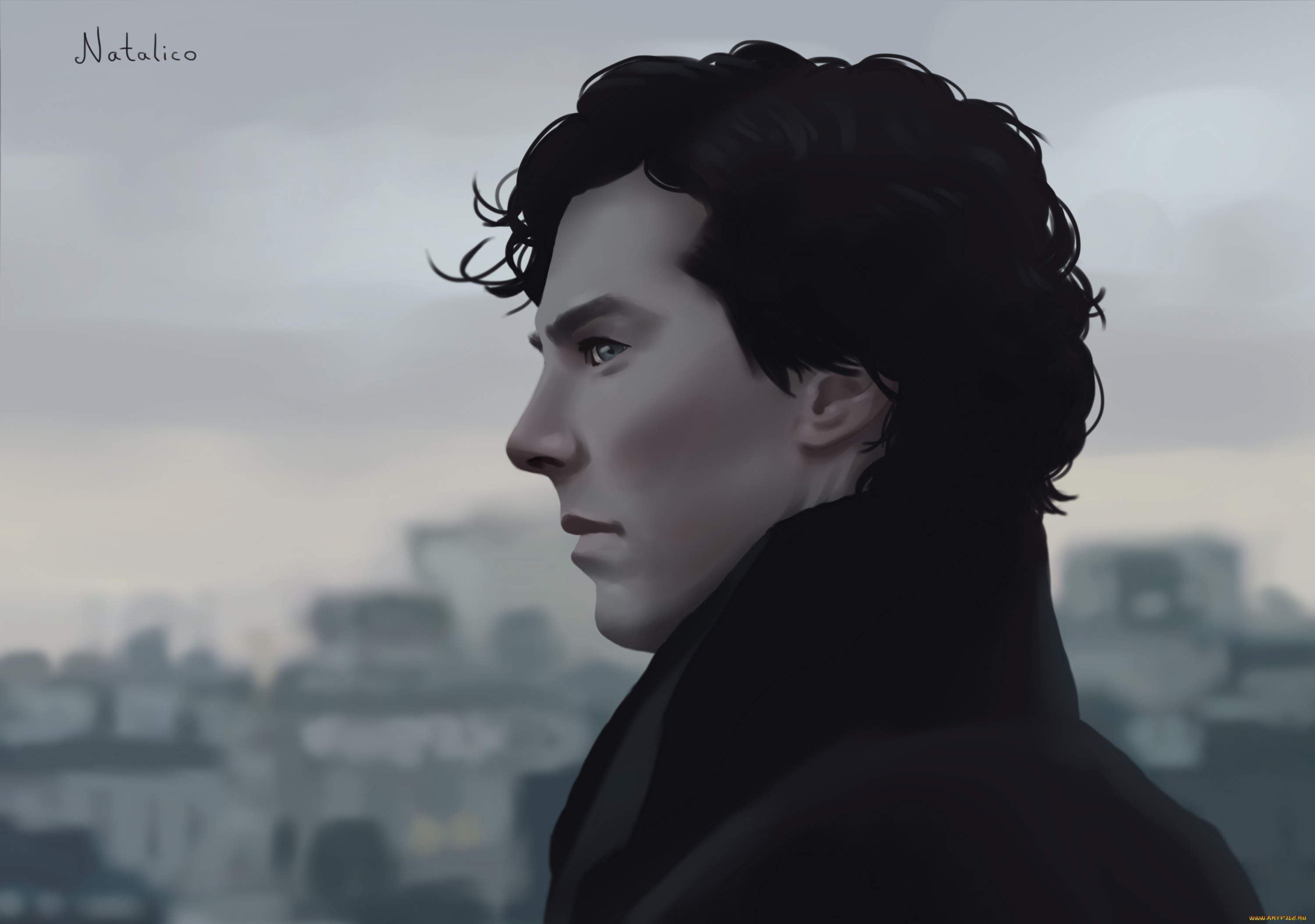 рисованное, кино, by, natalico, sherlock, benedict, cumberbatch, holmes