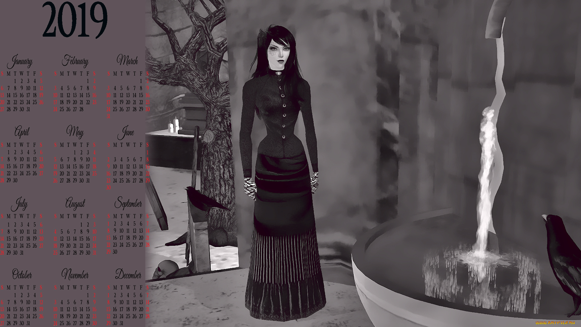 календари, видеоигры, птица, девушка